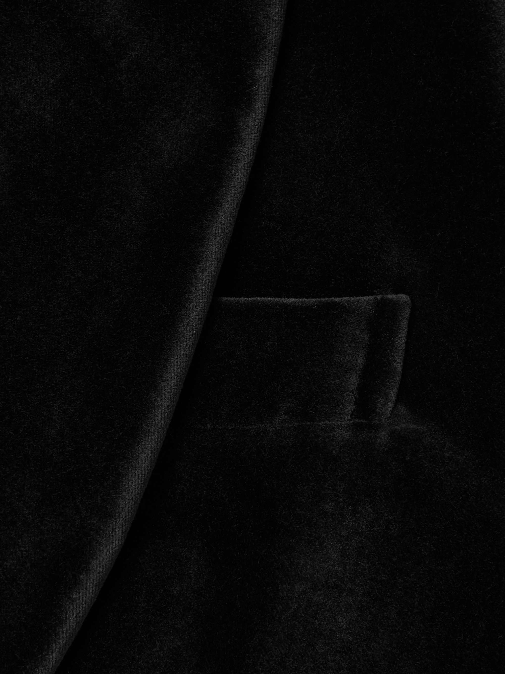 DE PETRILLO Positano Shawl-Collar Double-Breasted Velvet Tuxedo Jacket
