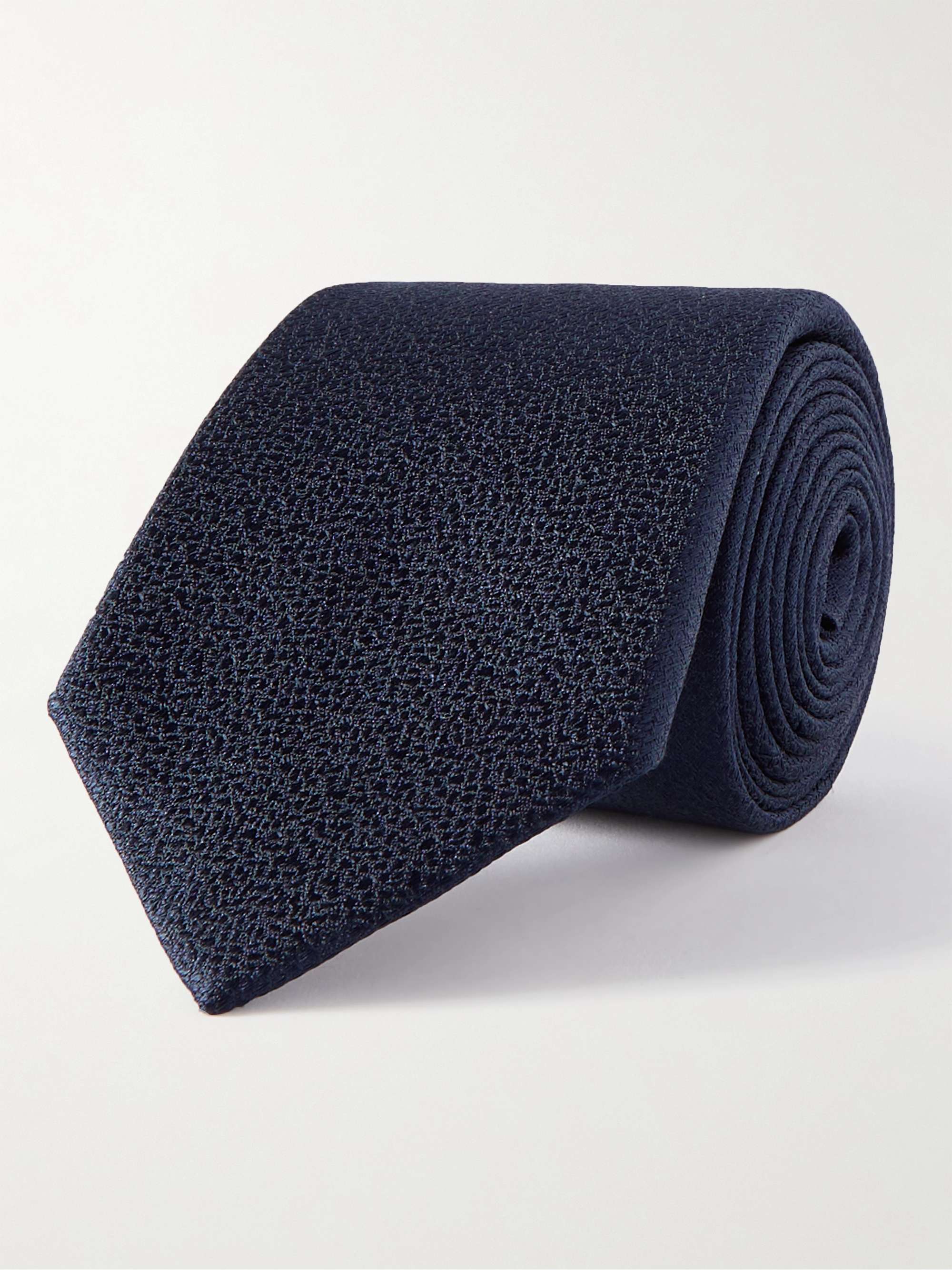CANALI 8cm Textured Silk-Jacquard Tie