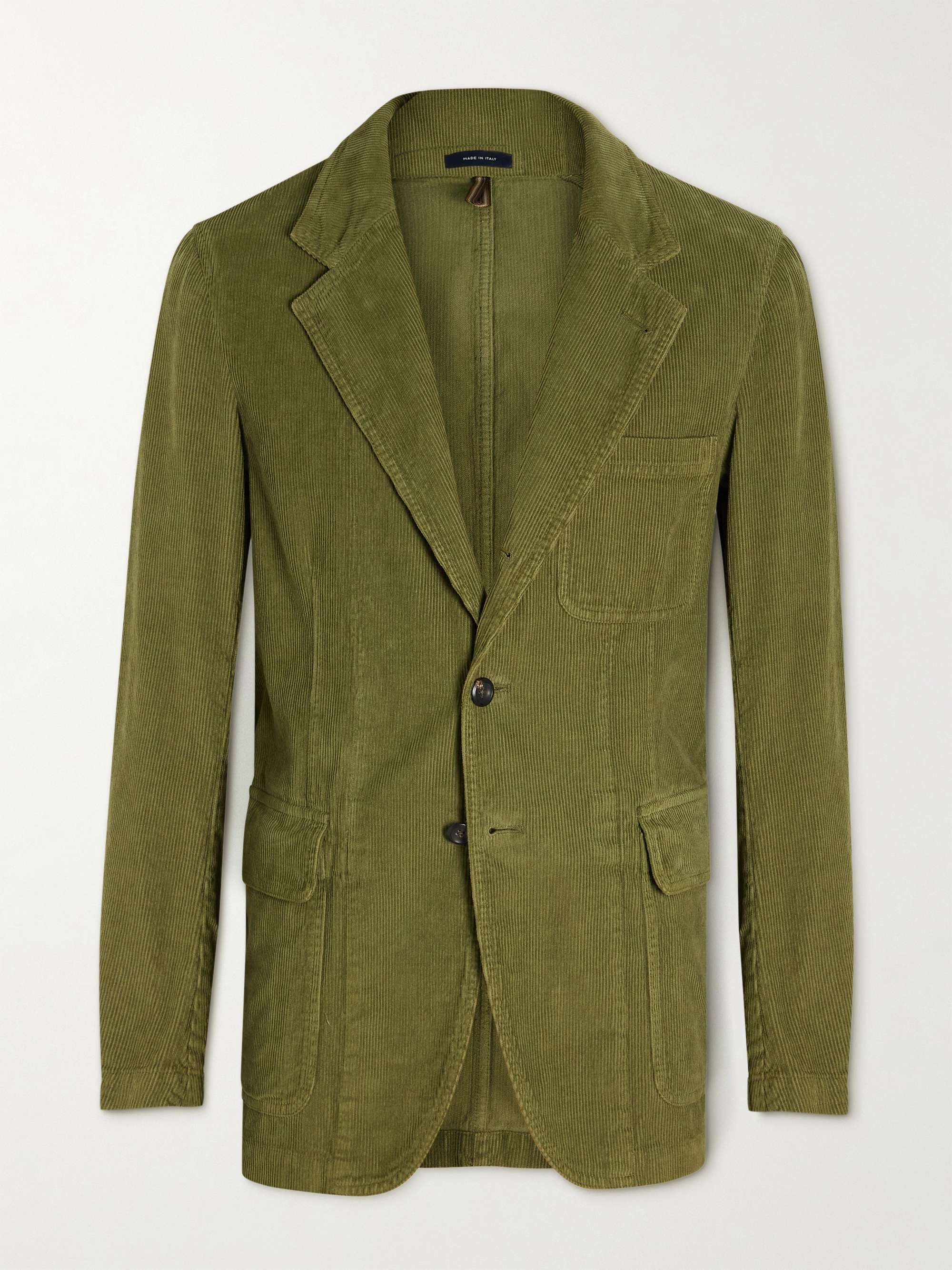 DRAKE'S Unstructured Cotton-Corduroy Suit Jacket