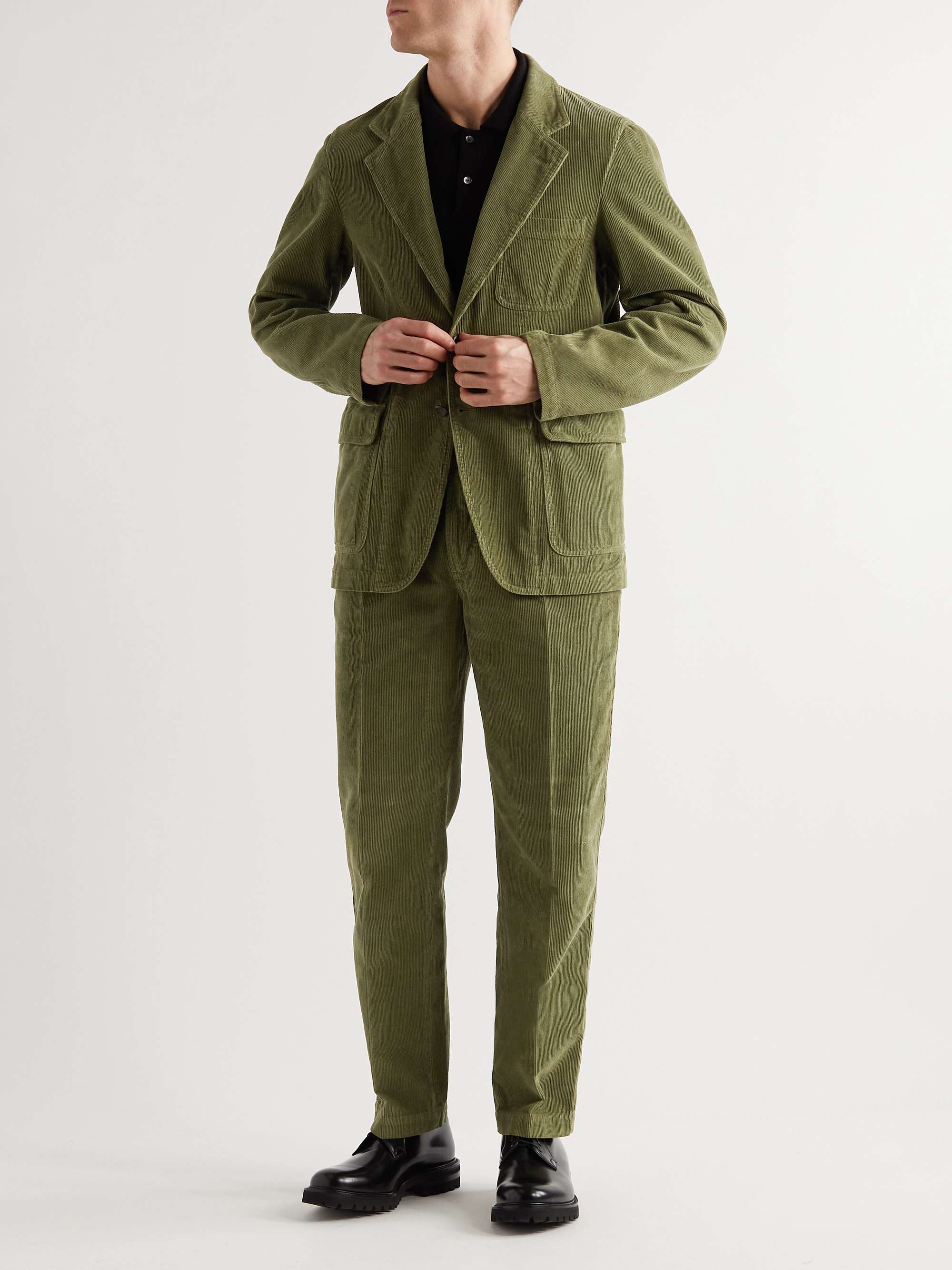 DRAKE'S Unstructured Cotton-Corduroy Suit Jacket