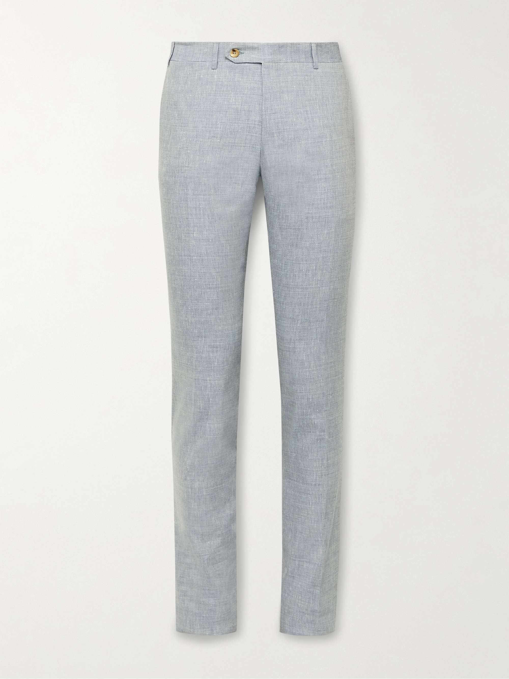 CANALI Slim-Fit Linen and Wool-Blend Trousers