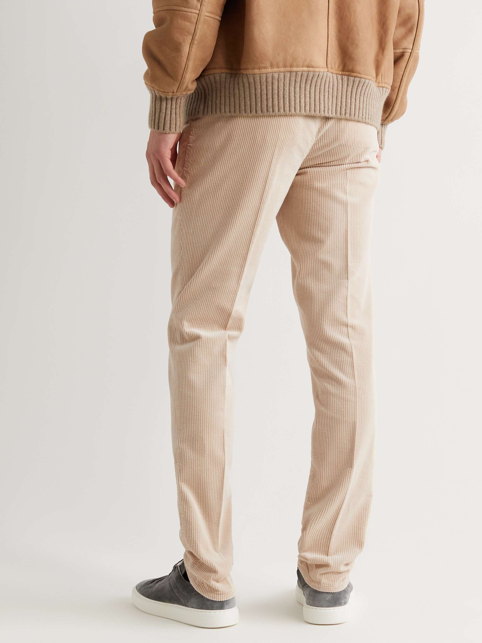 BRUNELLO CUCINELLI Tapered Cotton-Corduroy Drawstring Trousers