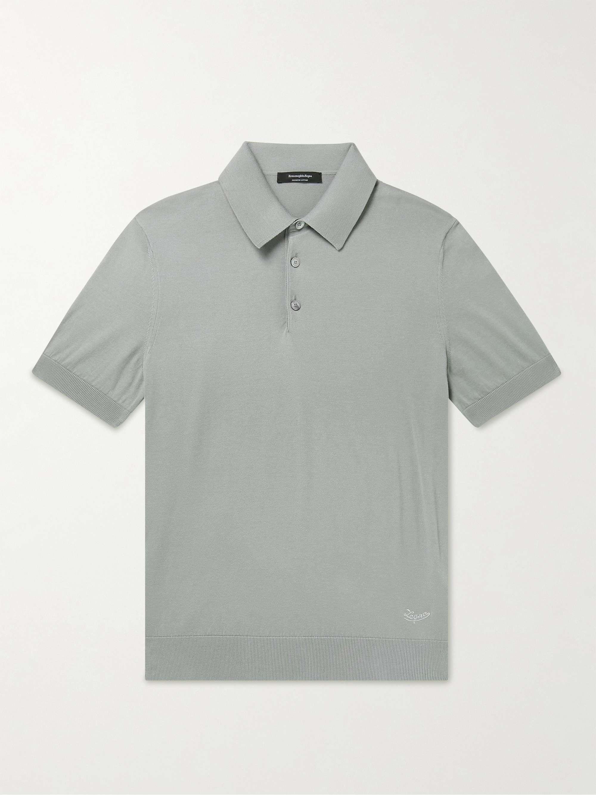 ZEGNA Logo-Embroidered Cotton Polo Shirt
