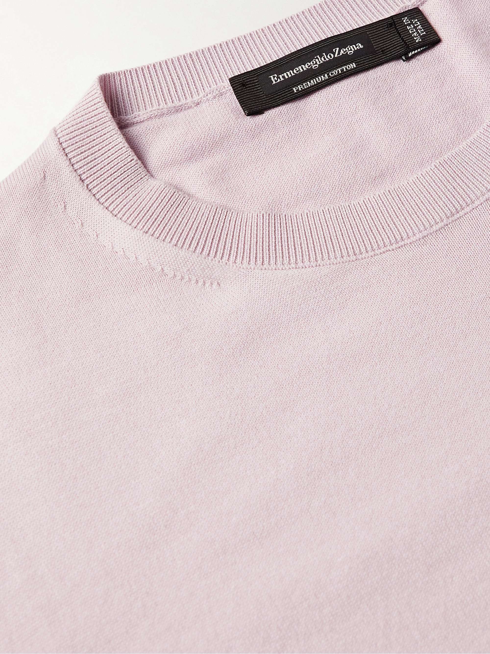 ZEGNA Logo-Embroidered Cotton Sweater