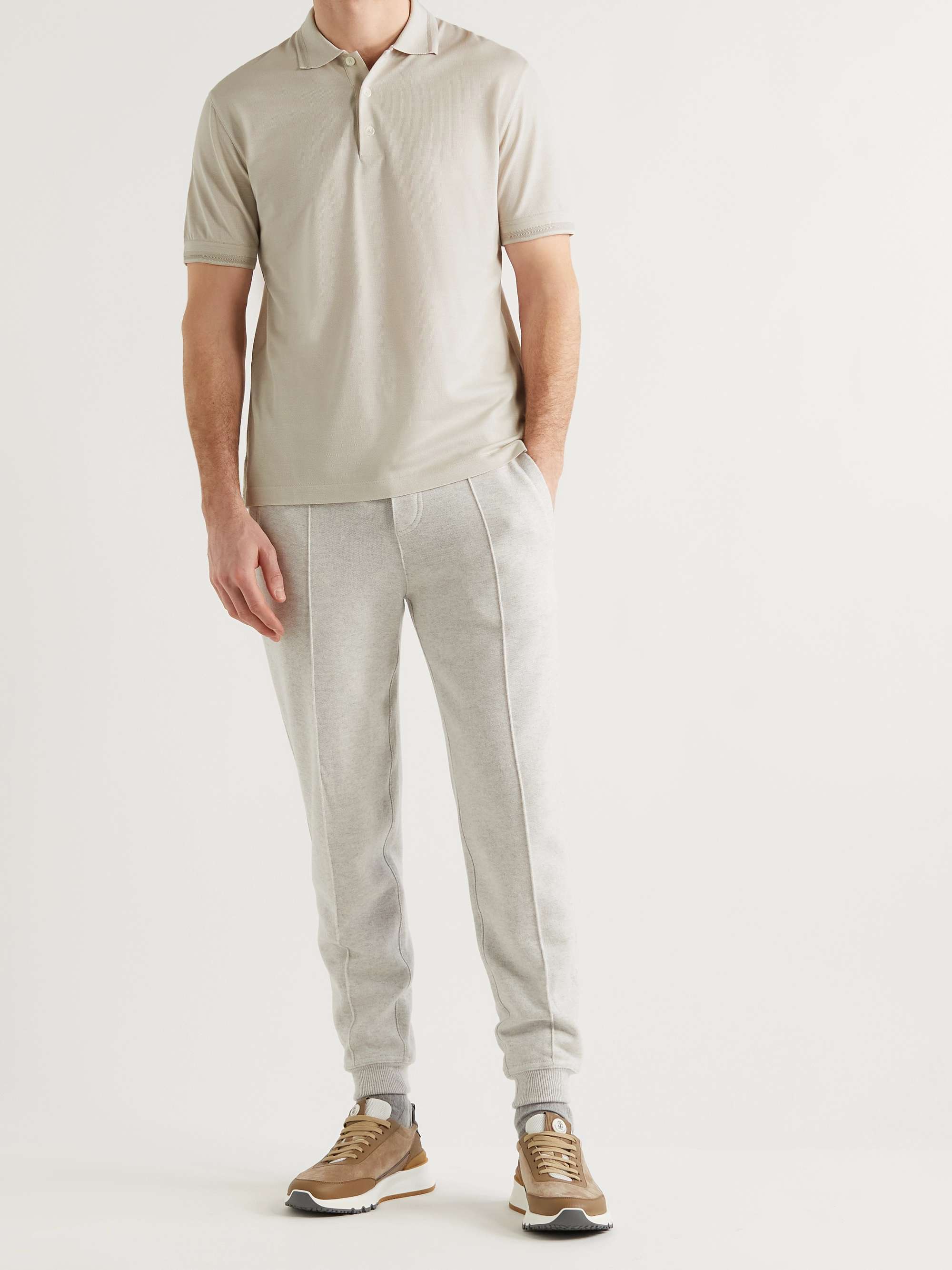 ZEGNA Silk and Cotton-Blend Piqué Polo Shirt