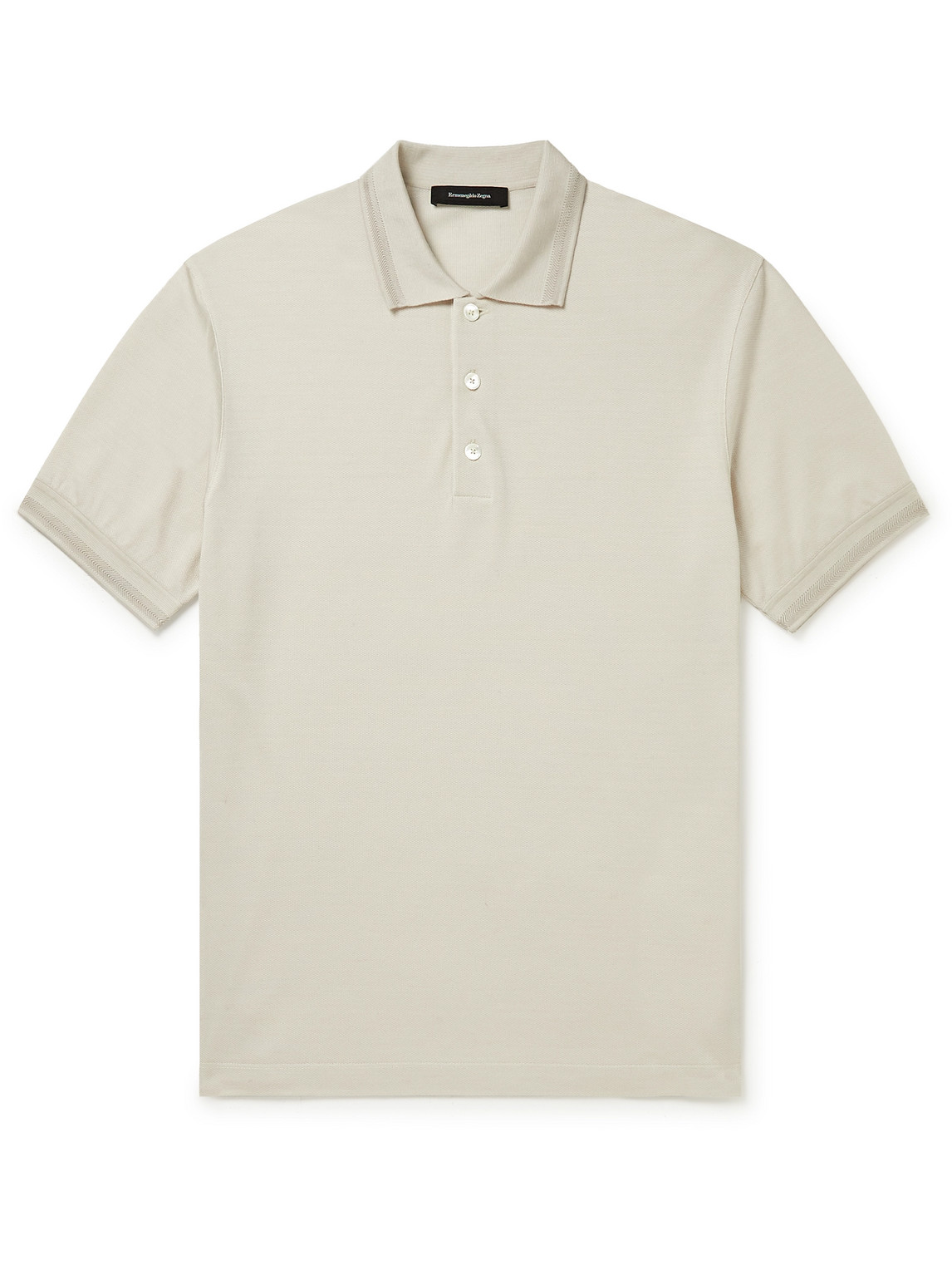Zegna Silk and Cotton-Blend Piqué Polo Shirt