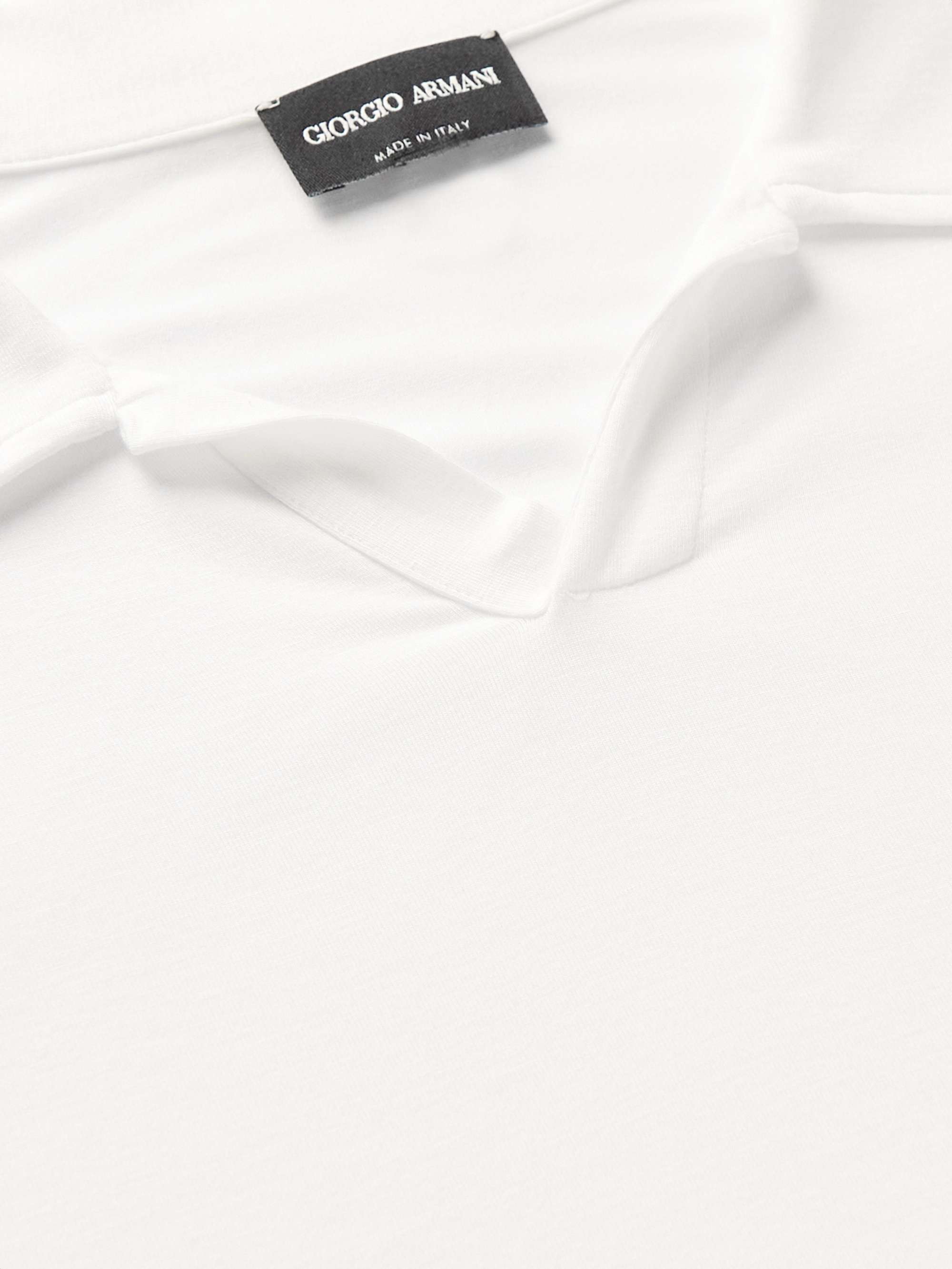 GIORGIO ARMANI Mercerised Stretch-Jersey Polo Shirt