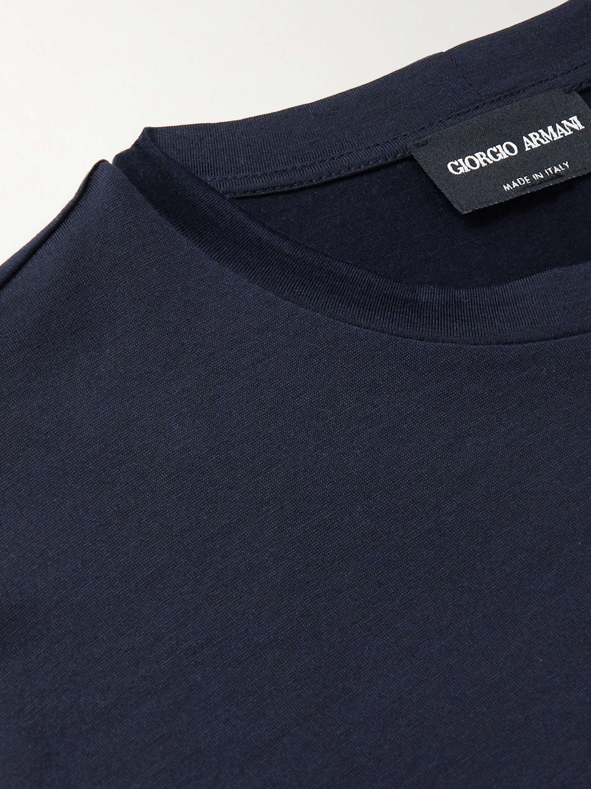 GIORGIO ARMANI Silk and Cotton-Blend-Jersey T-Shirt