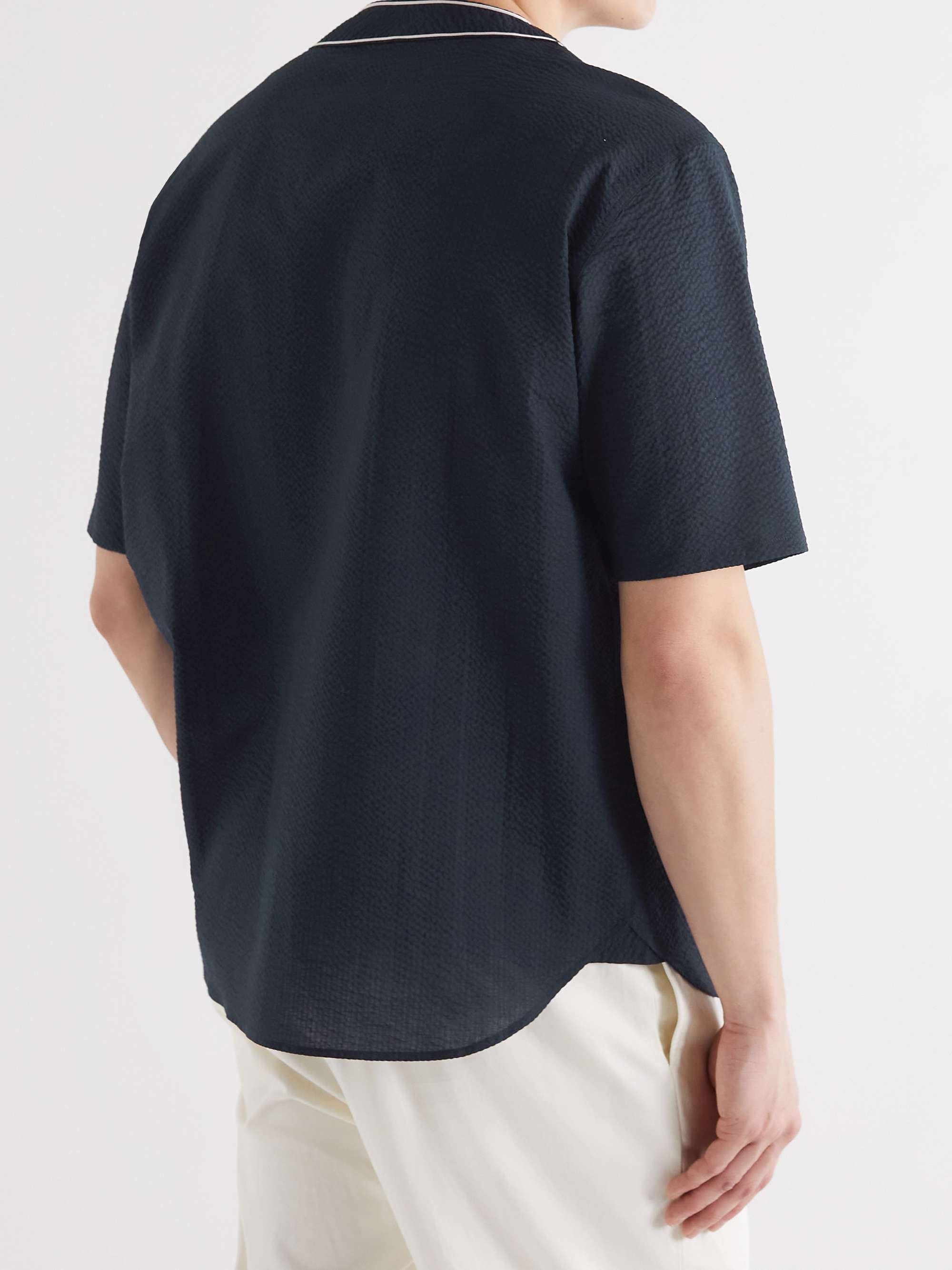 GIORGIO ARMANI Cotton-Seersucker Shirt