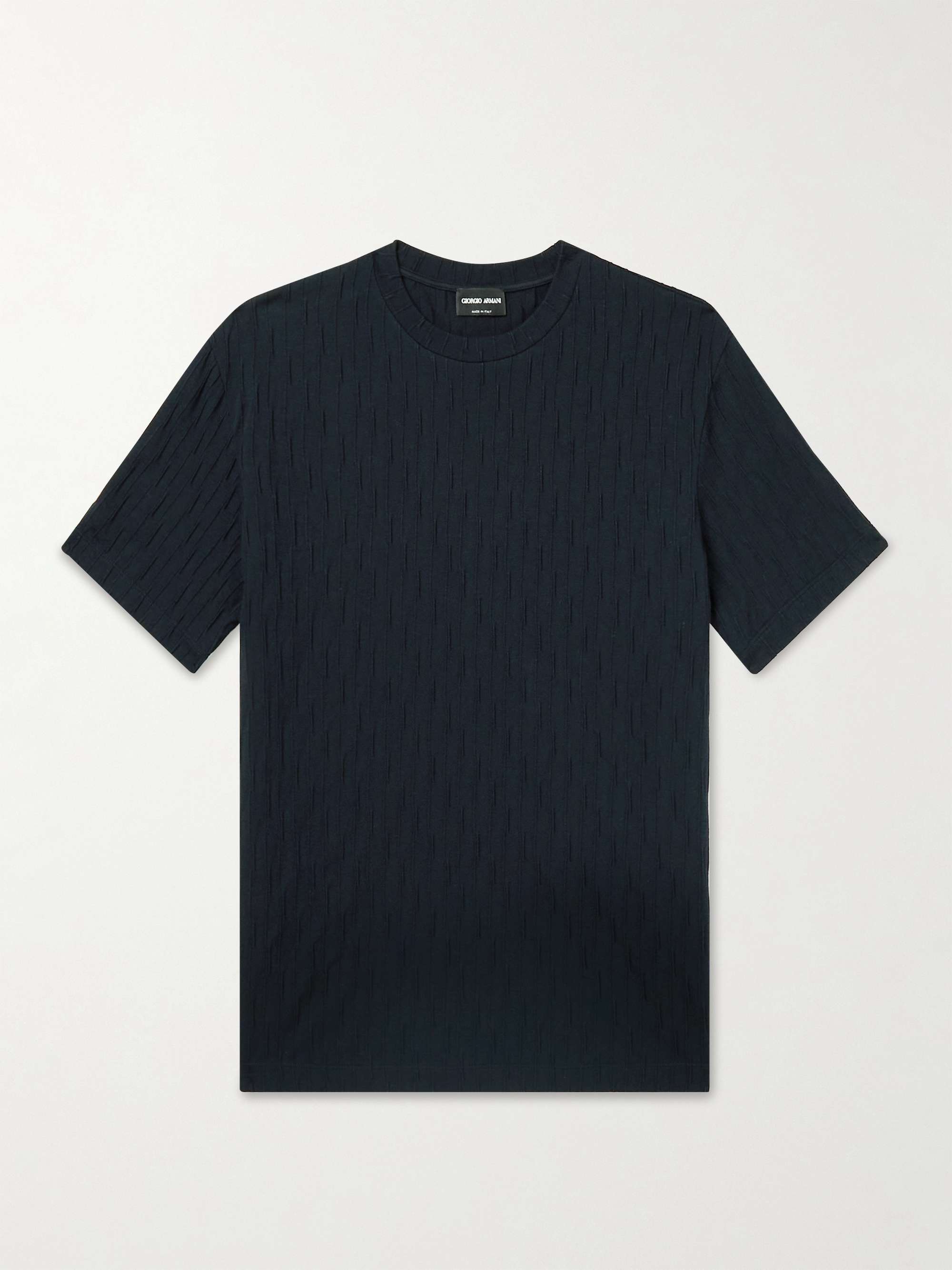 GIORGIO ARMANI Pintucked Stretch-Jersey T-Shirt