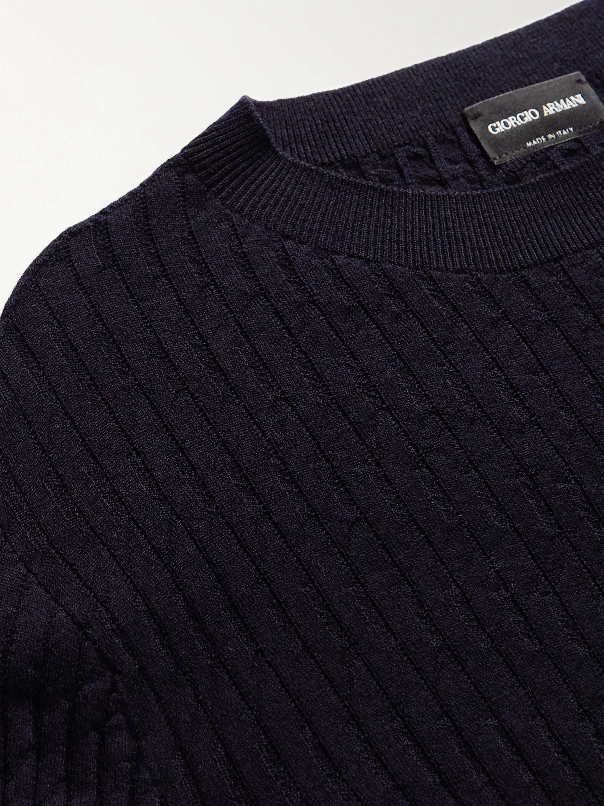 GIORGIO ARMANI Textured Wool-Blend Sweater