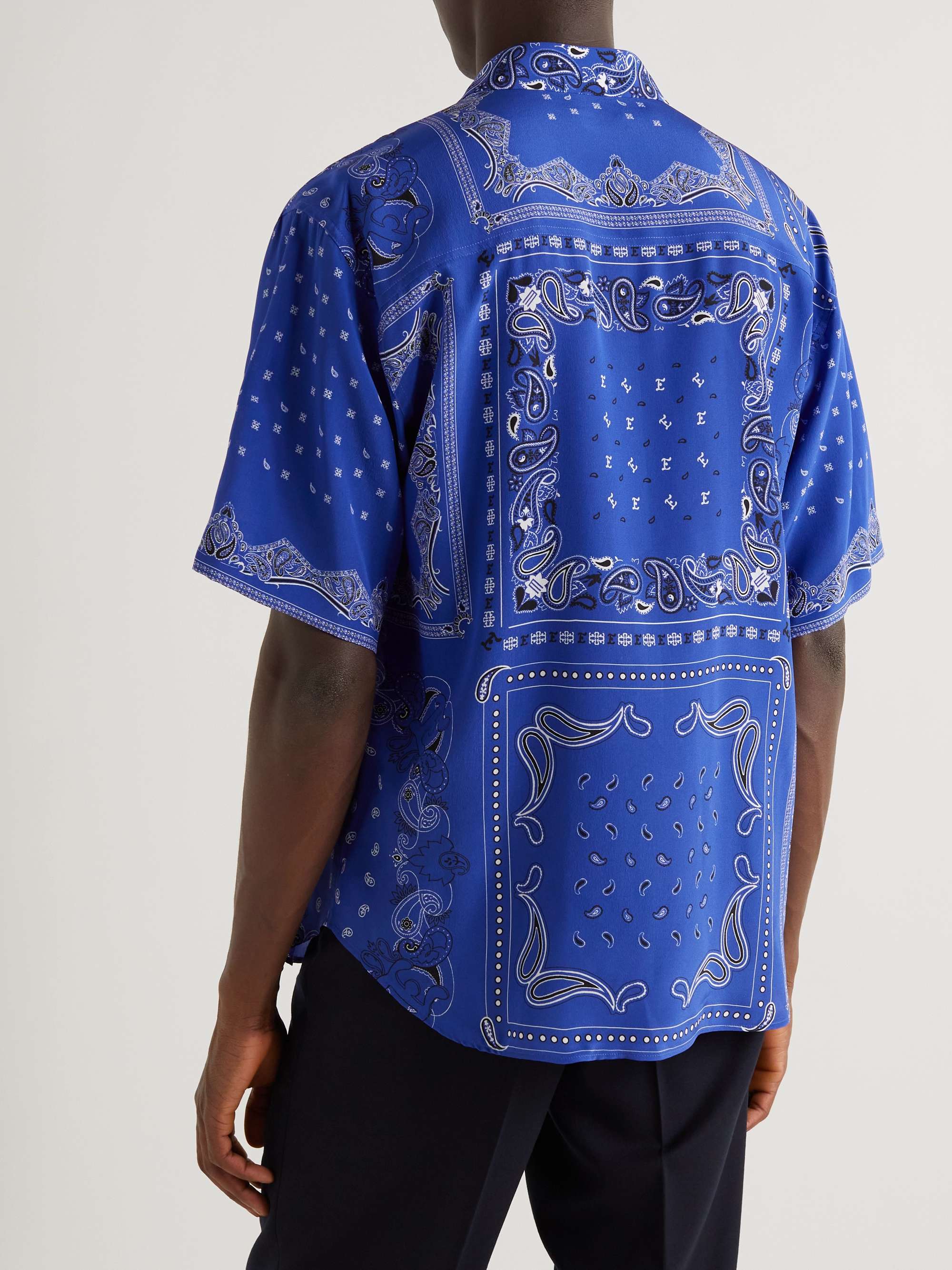 ETRO Bandana-Print Silk Crepe de Chine Shirt