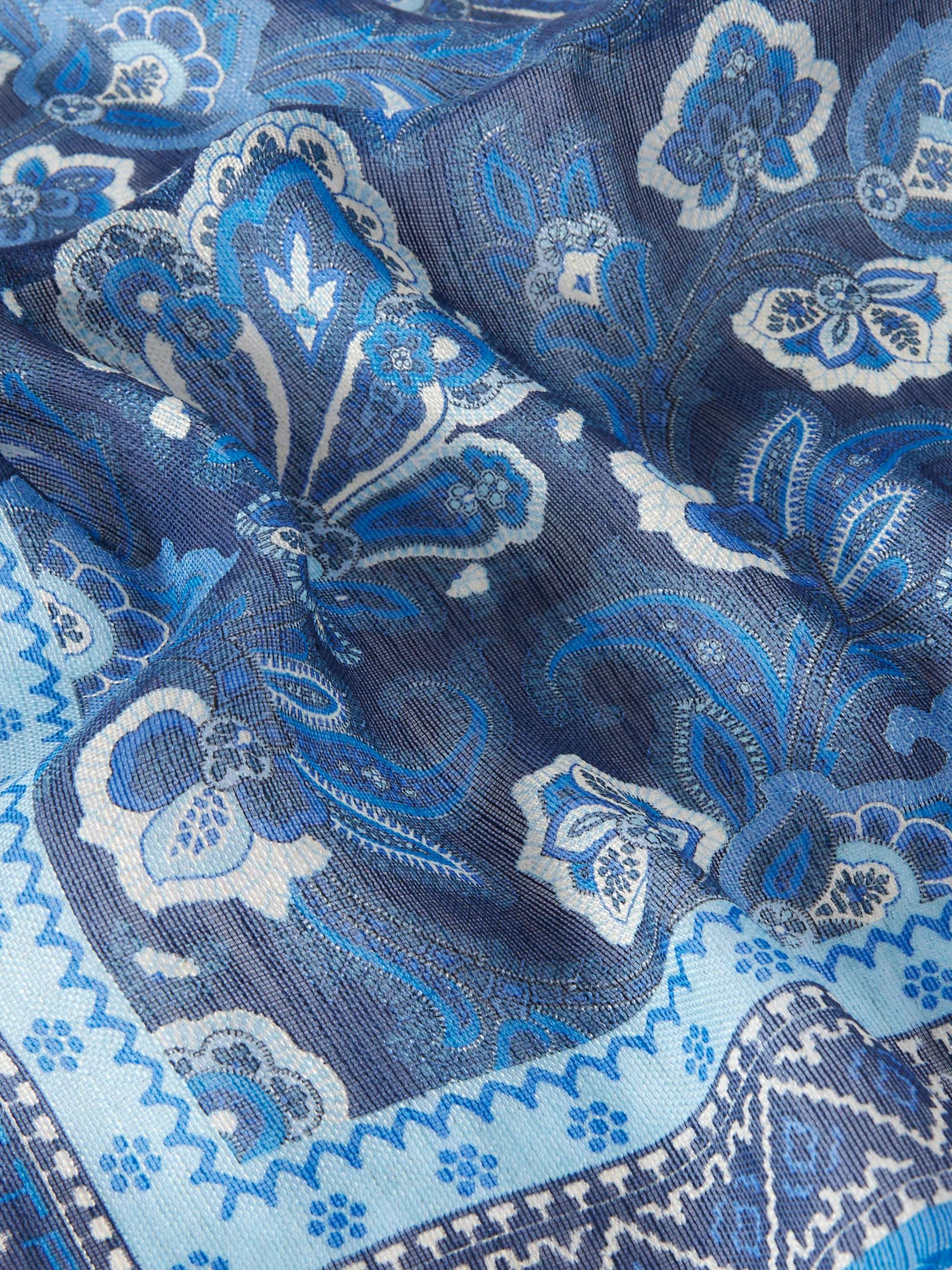 ETRO Paisley-Print Linen and Silk-Blend Voile Pocket Square