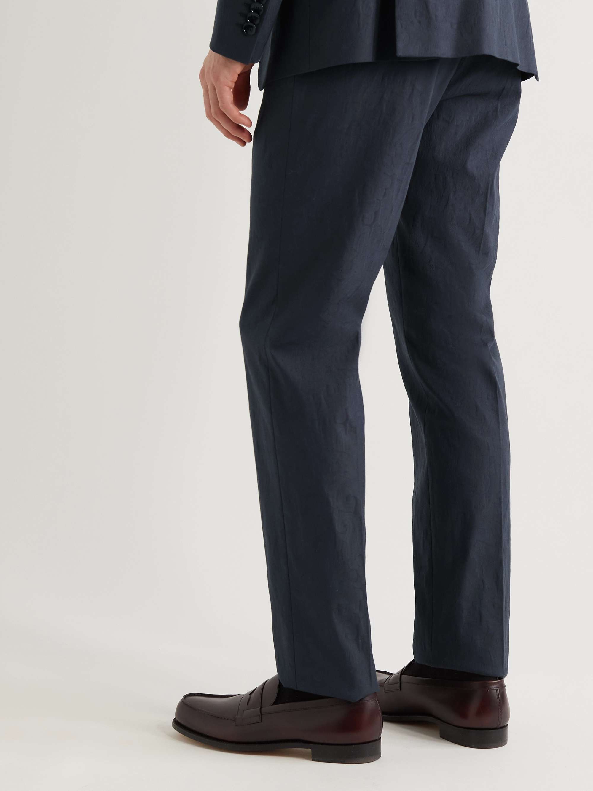 ETRO Straight-Leg Cotton-Blend Jacquard Suit Trousers