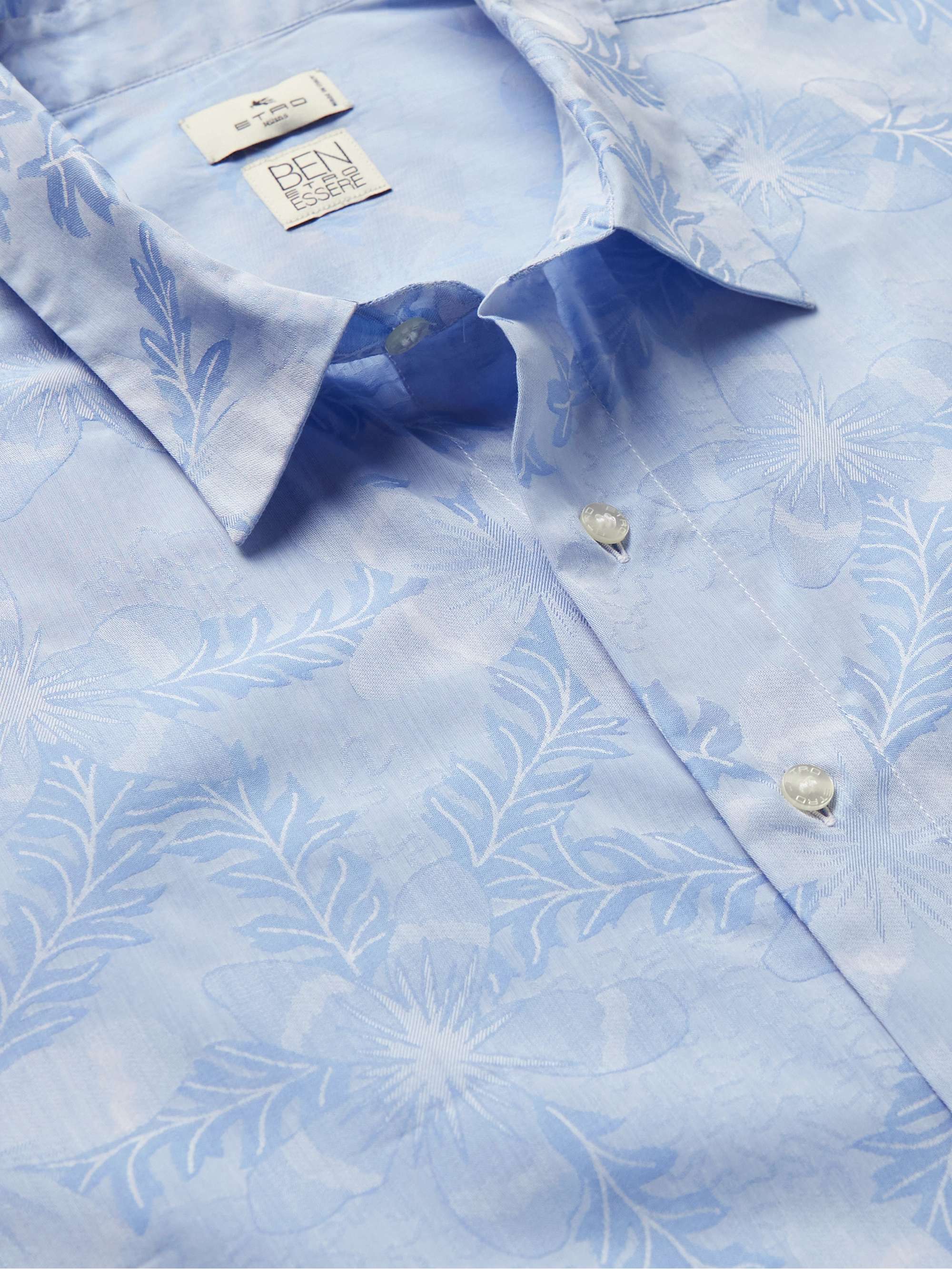 ETRO Floral-Jacquard Cotton and Lyocell-Blend Shirt