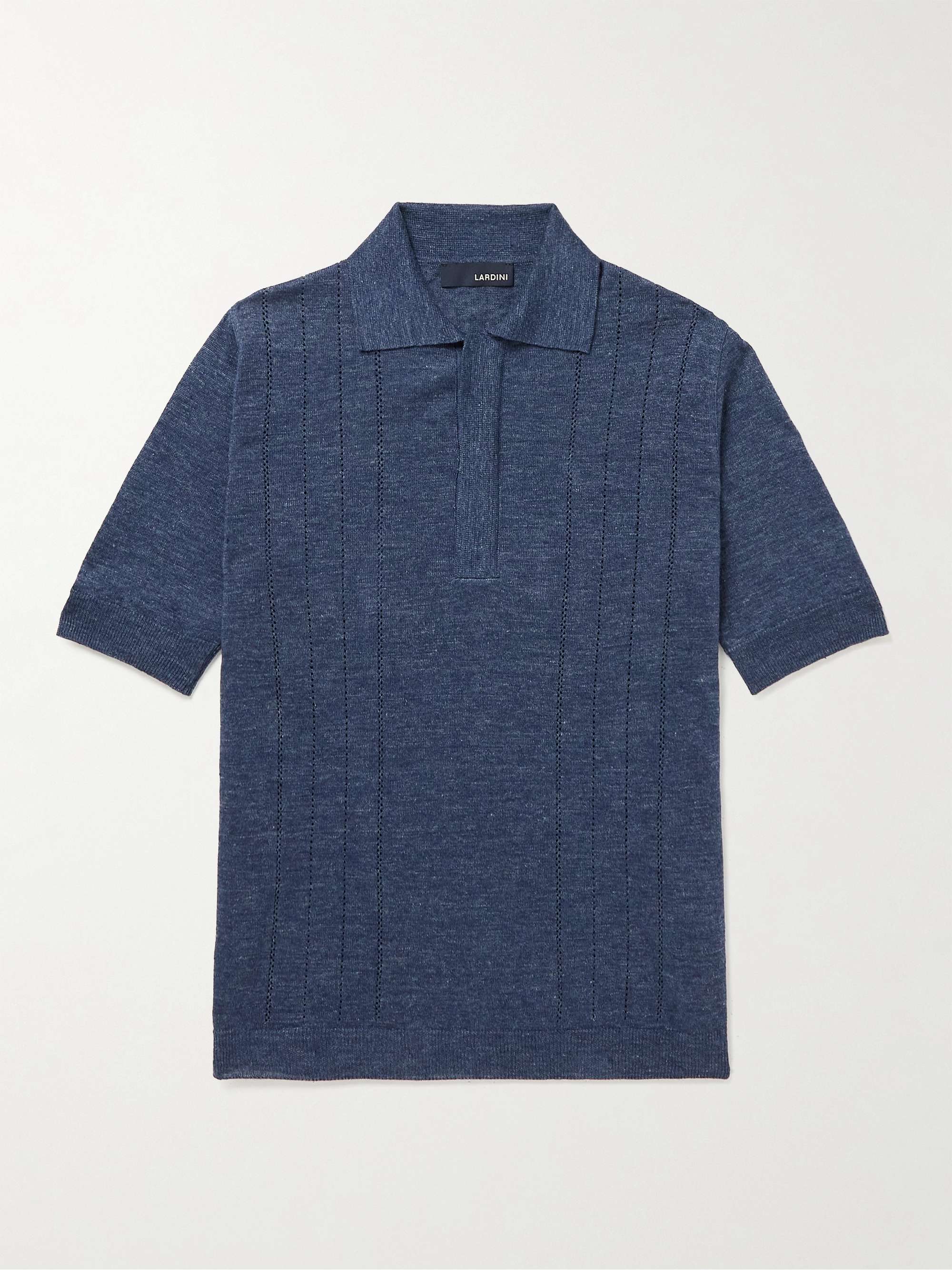 LARDINI Knitted Linen Polo Shirt