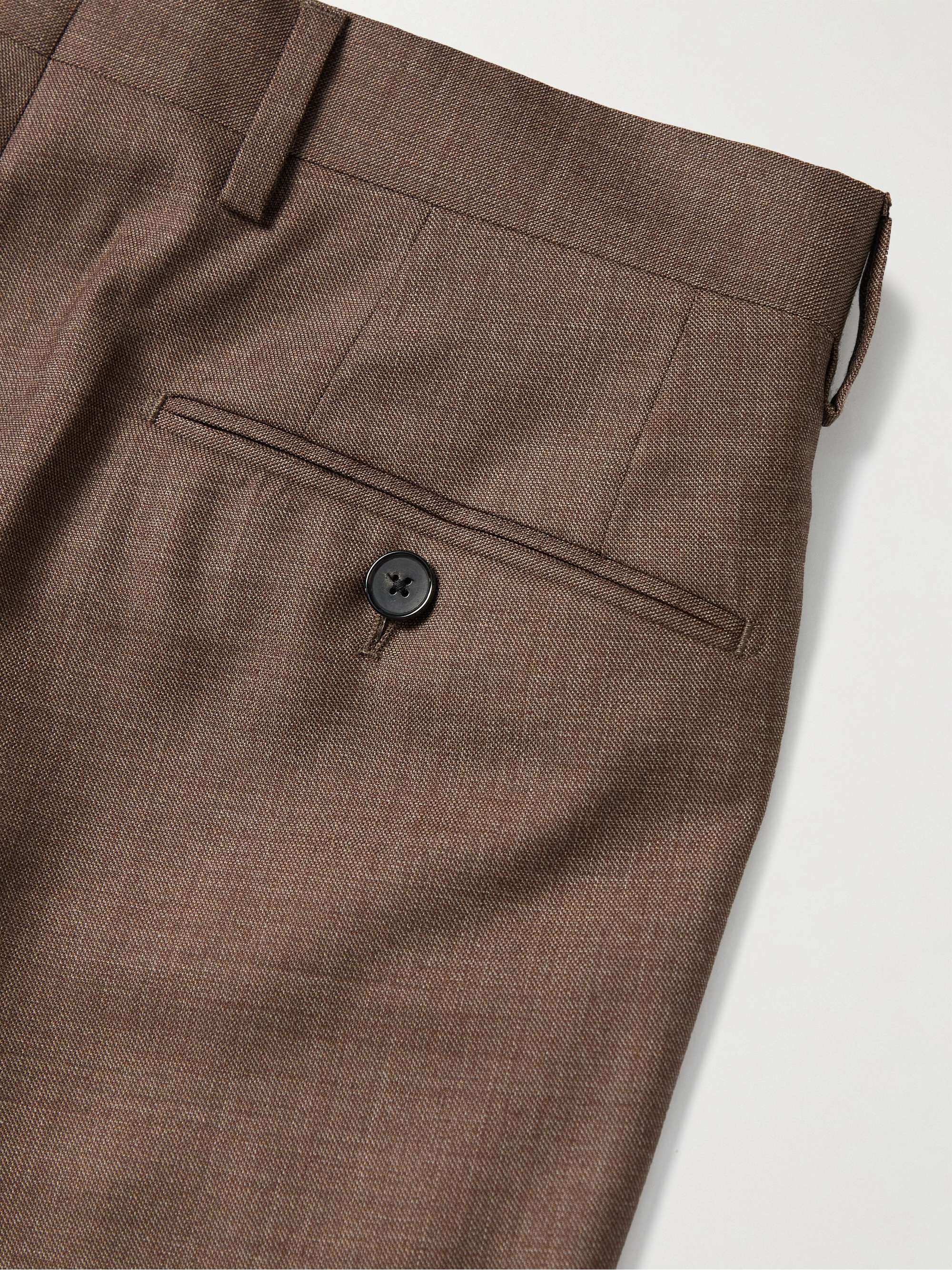 LARDINI Slim-Fit Pleated Wool Suit Trousers