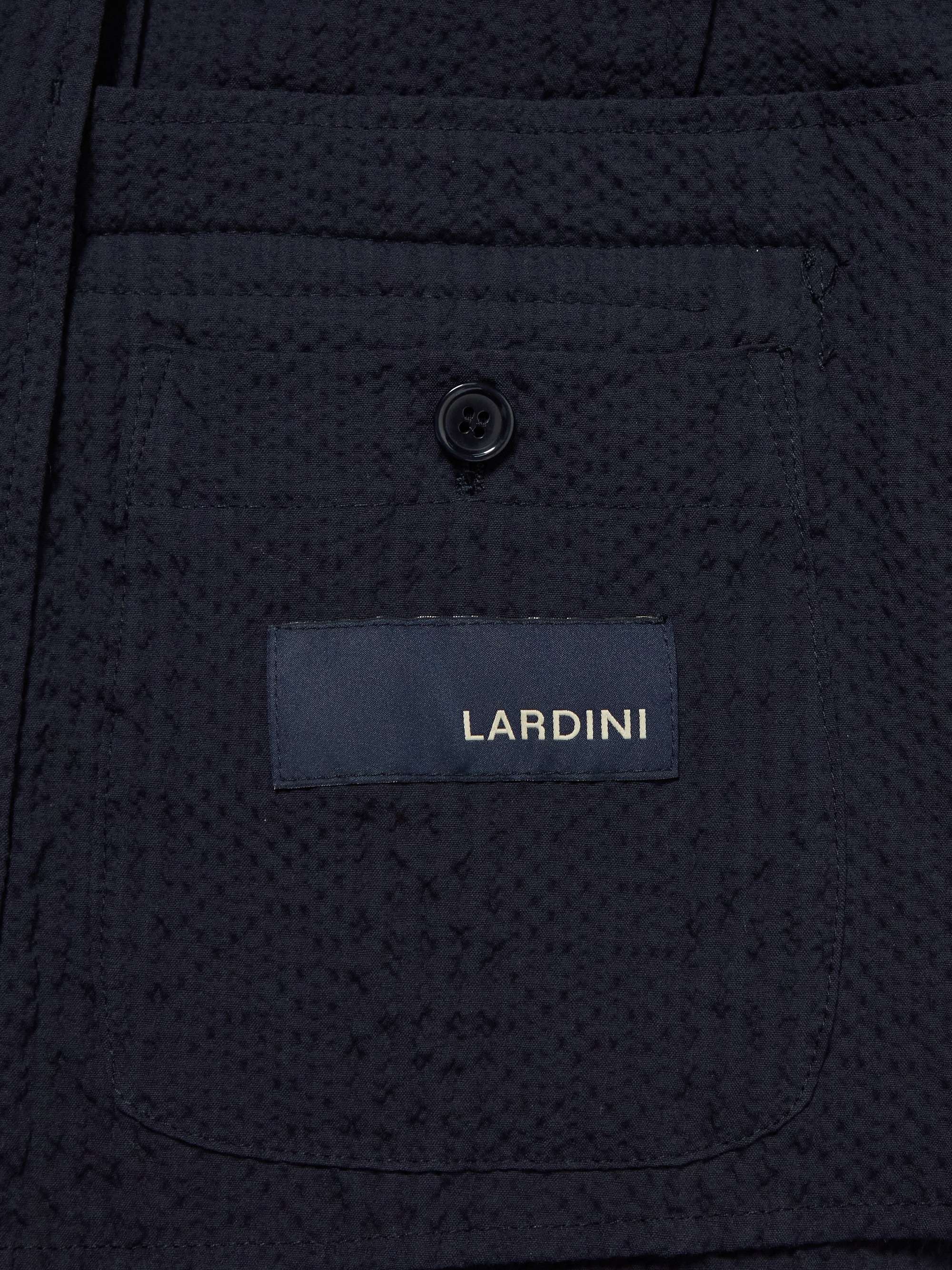 LARDINI Slim-Fit Unstructured Cotton-Blend Seersucker Blazer