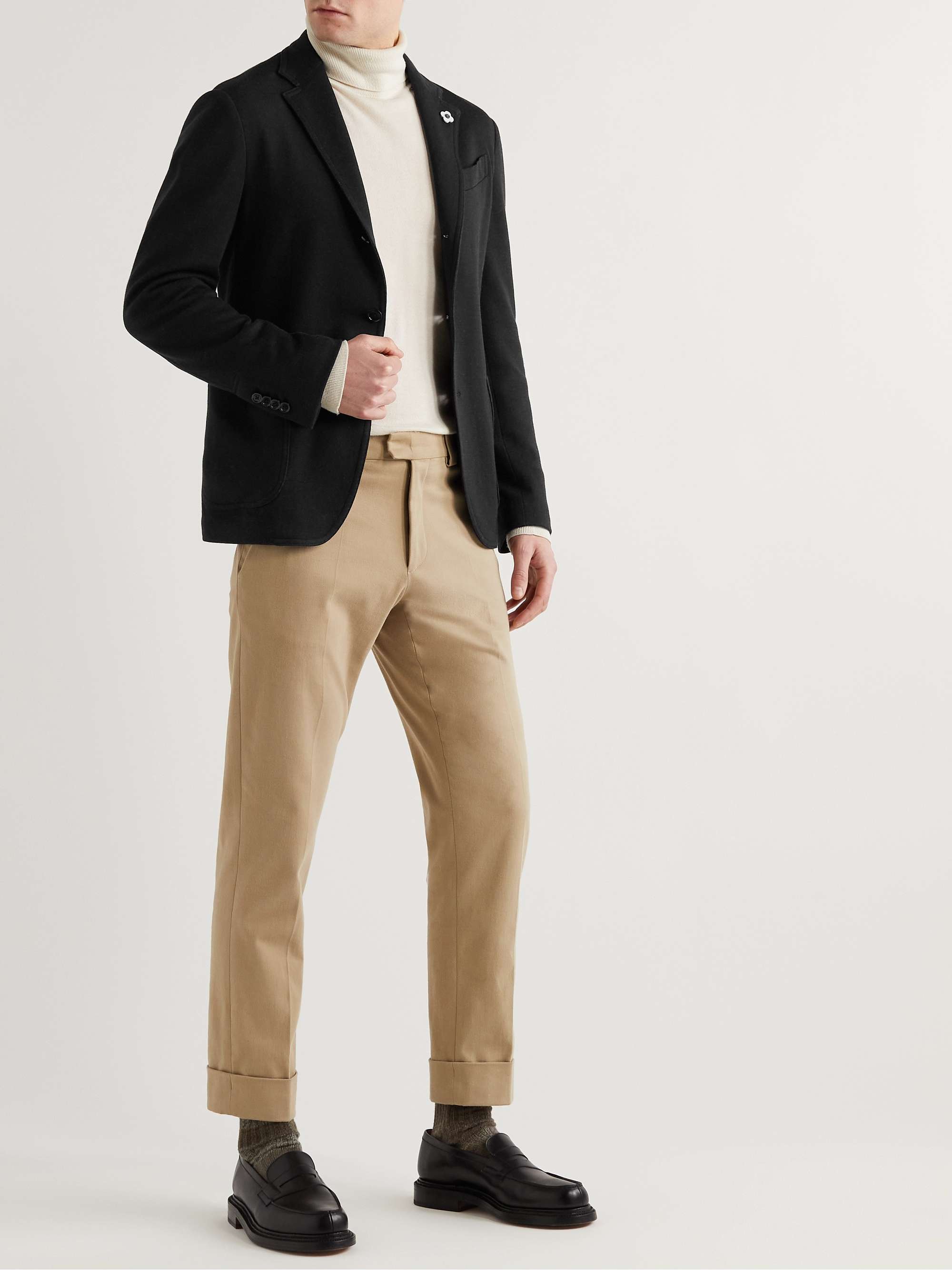 LARDINI Slim-Fit Unstructured Cotton-Blend Jersey Blazer