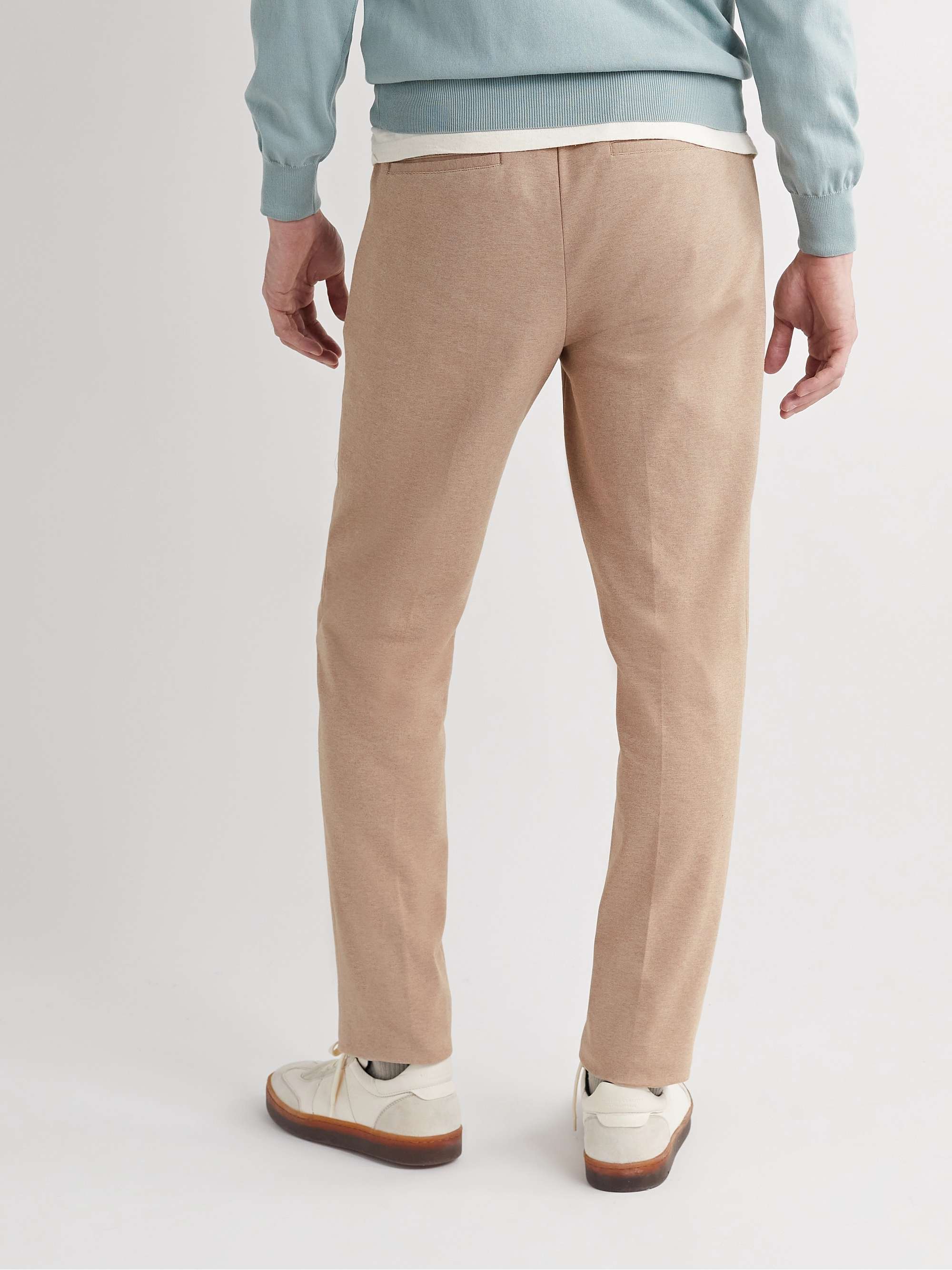 LARDINI Cotton-Blend Jersey Drawstring Trousers