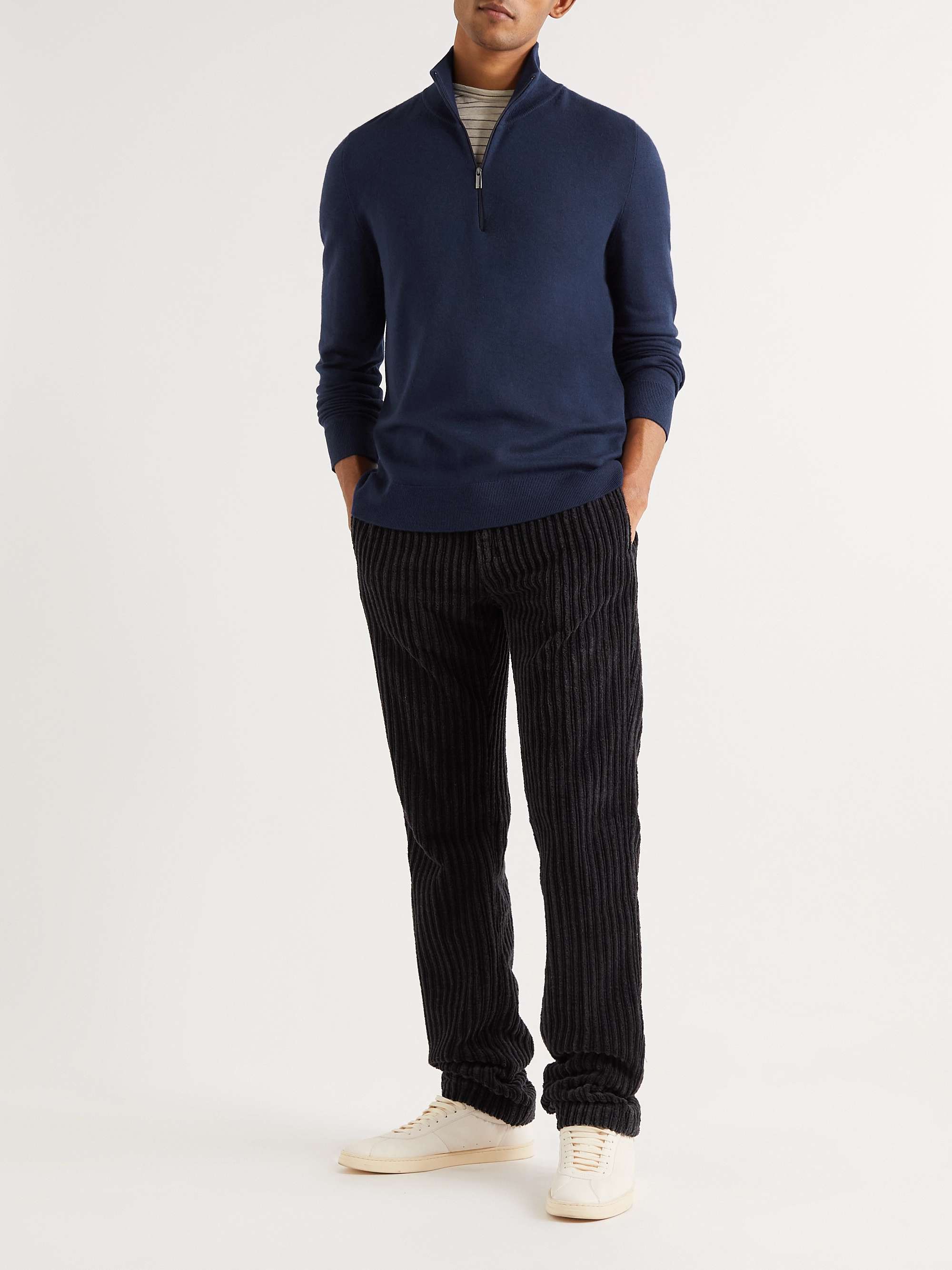 MASSIMO ALBA Slim-Fit Cashmere Half-Zip Sweater
