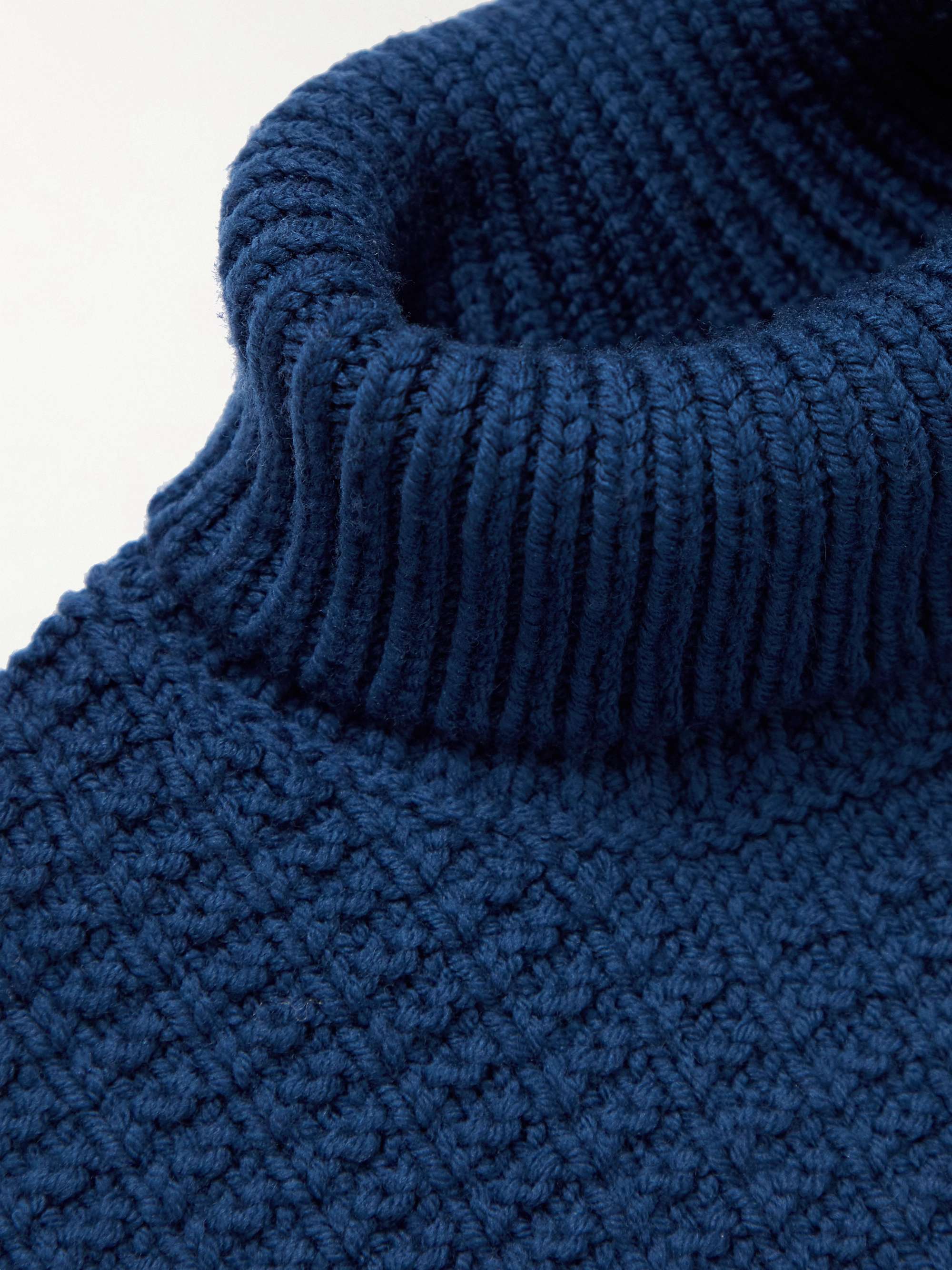MASSIMO ALBA Waffle-Knit Wool Rollneck Sweater