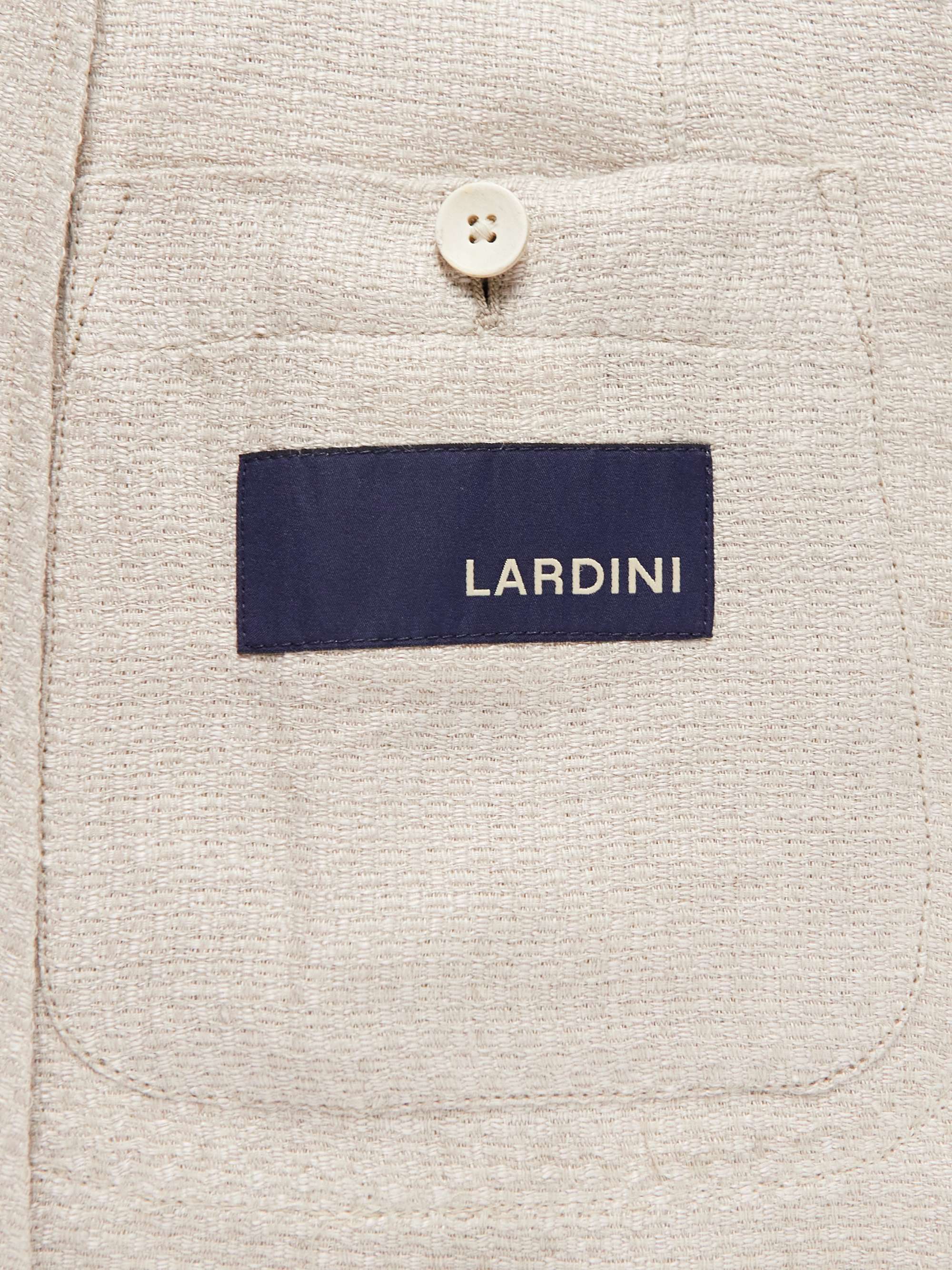 LARDINI Unstructured Double-Breasted Hemp and Linen-Blend Blazer