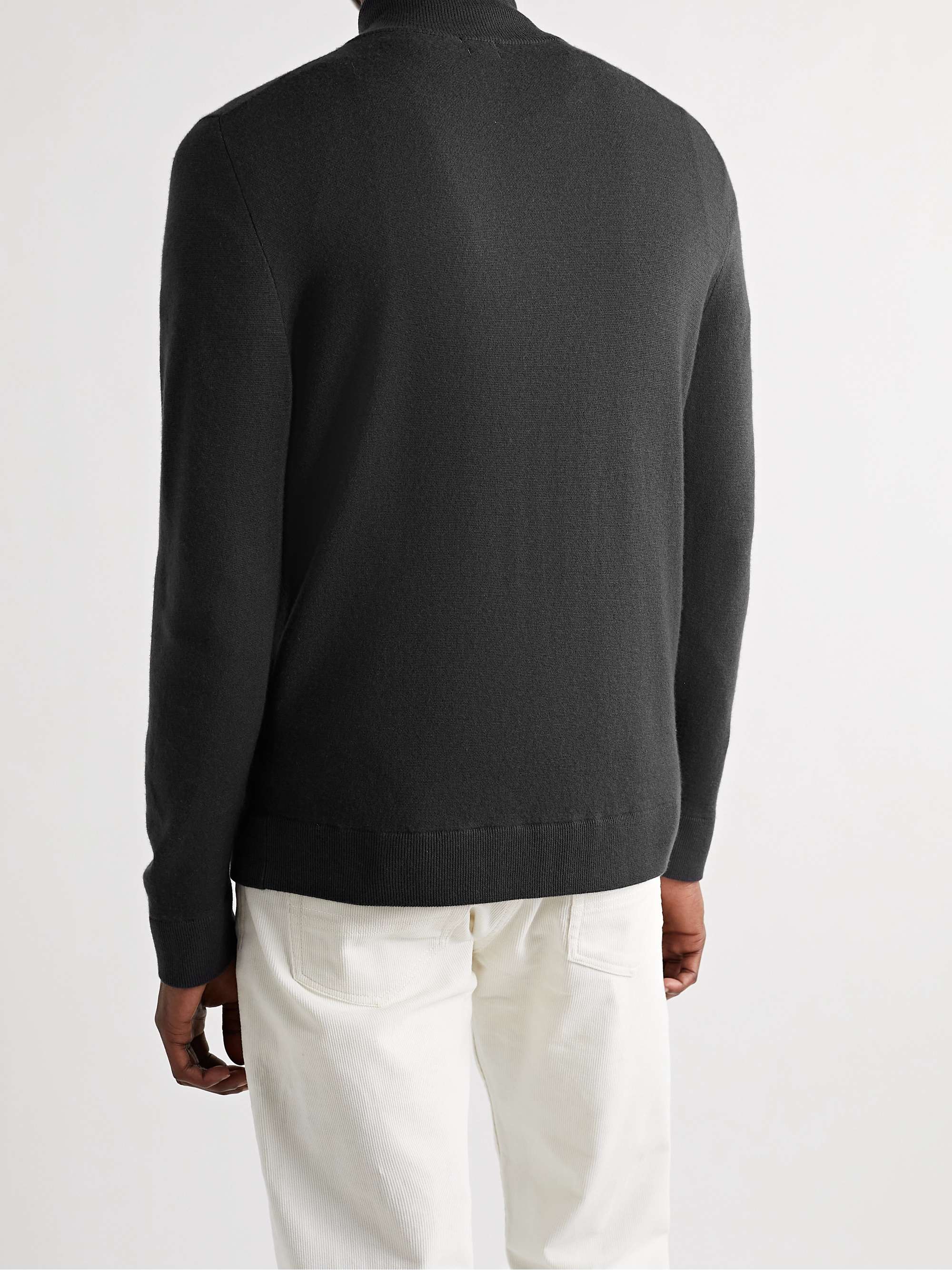 MASSIMO ALBA Aliseo Garment-Dyed Cashmere Zip-Up Cardigan