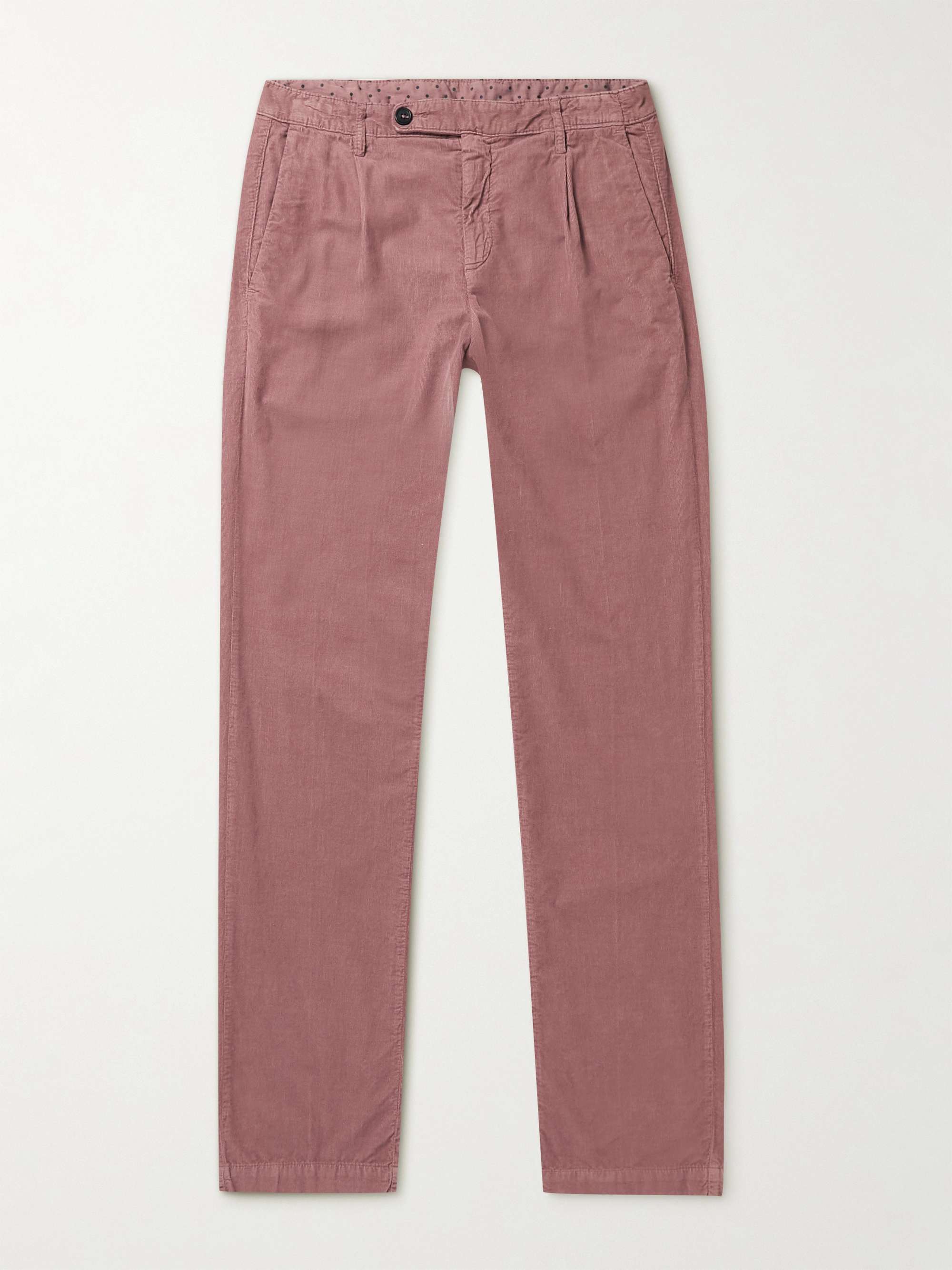 MASSIMO ALBA Straight-Leg Pleated Cotton-Corduroy Trousers