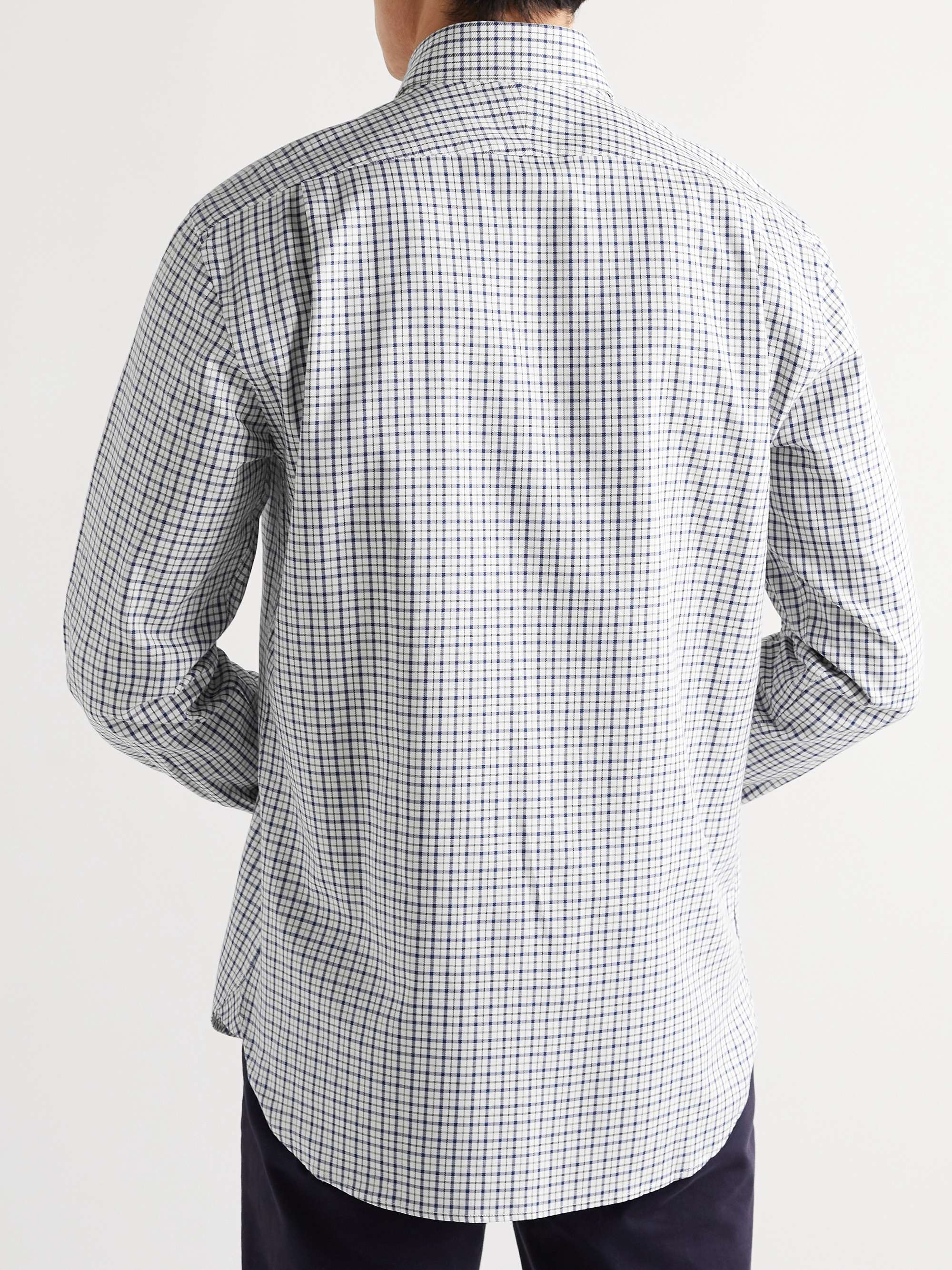 PURDEY Button-Down Collar Checked Cotton Shirt