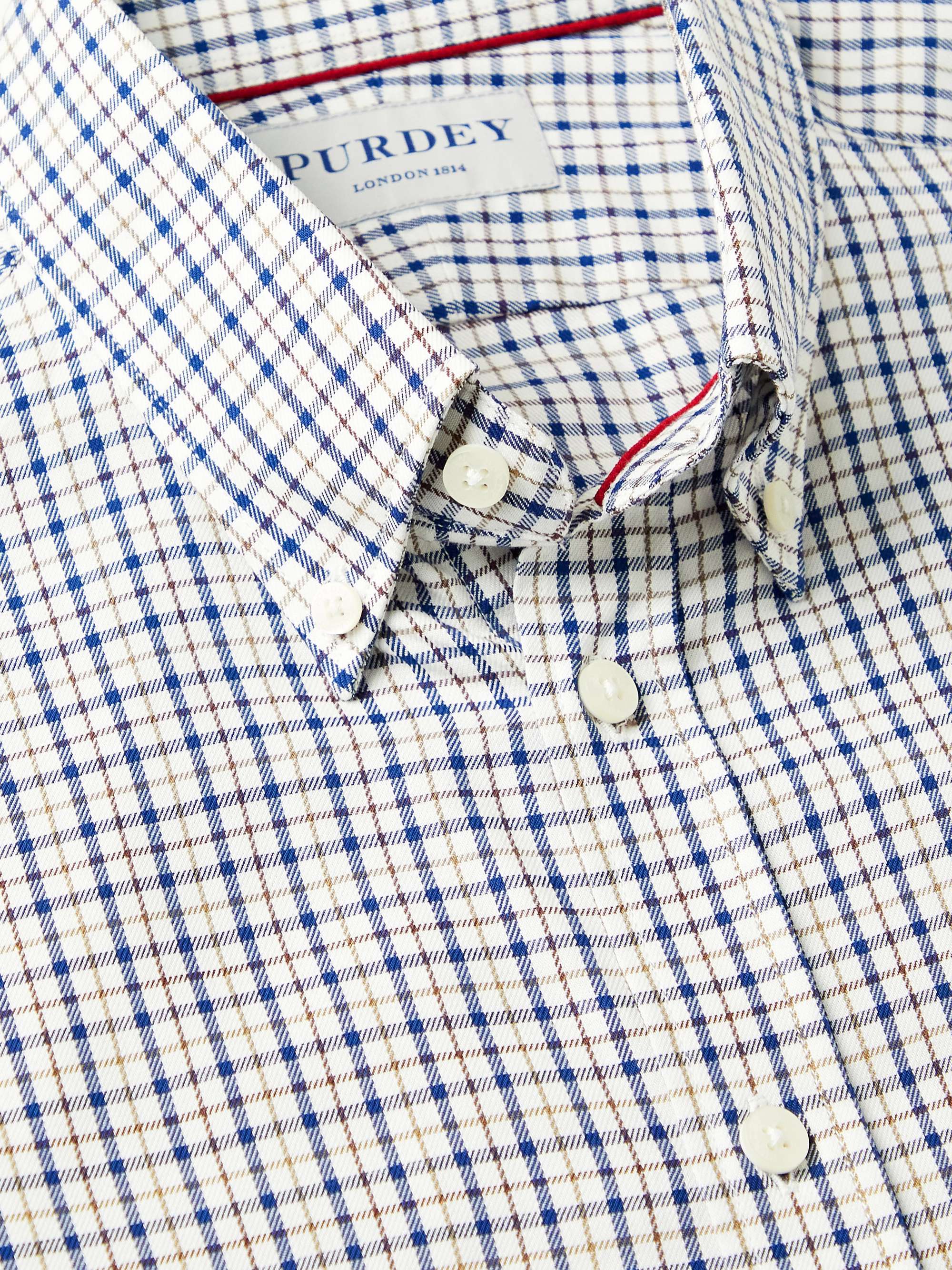 PURDEY Button-Down Collar Checked Cotton Shirt