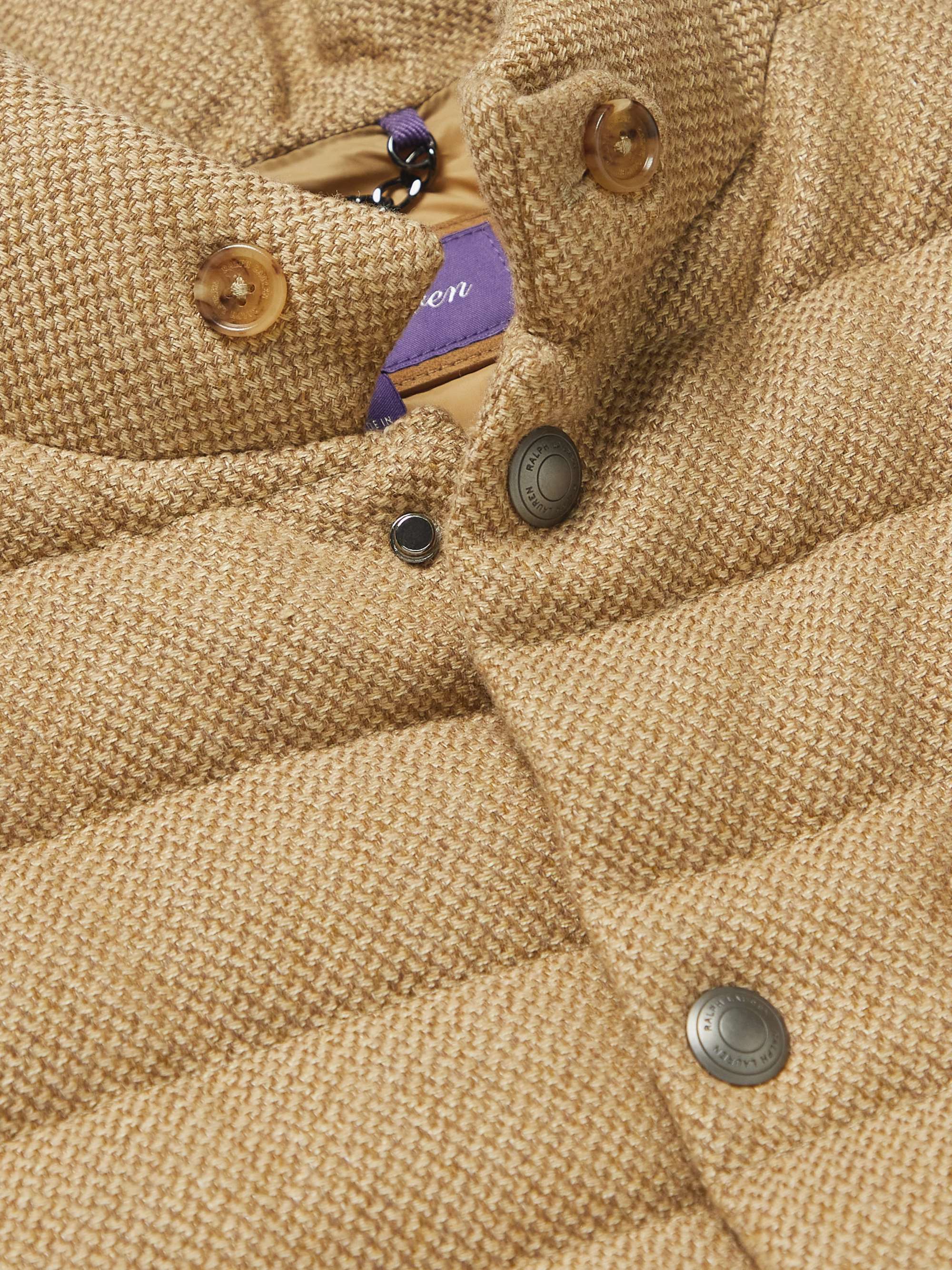 RALPH LAUREN PURPLE LABEL Whitwell Quilted Wool, Linen and Cotton-Blend Tweed Down Gilet