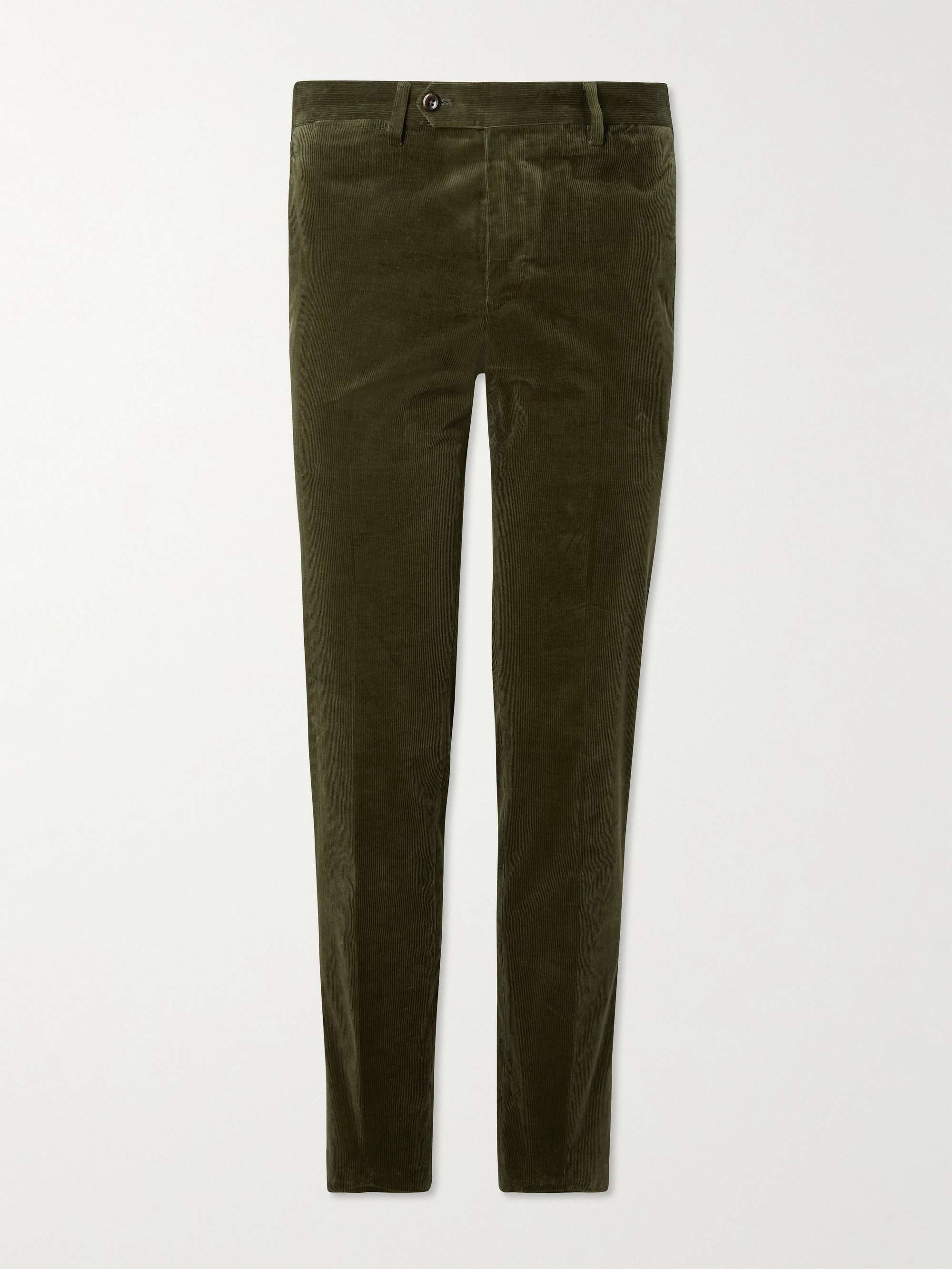 RUBINACCI Luca Slim-Fit Tapered Cotton-Blend Corduroy Trousers