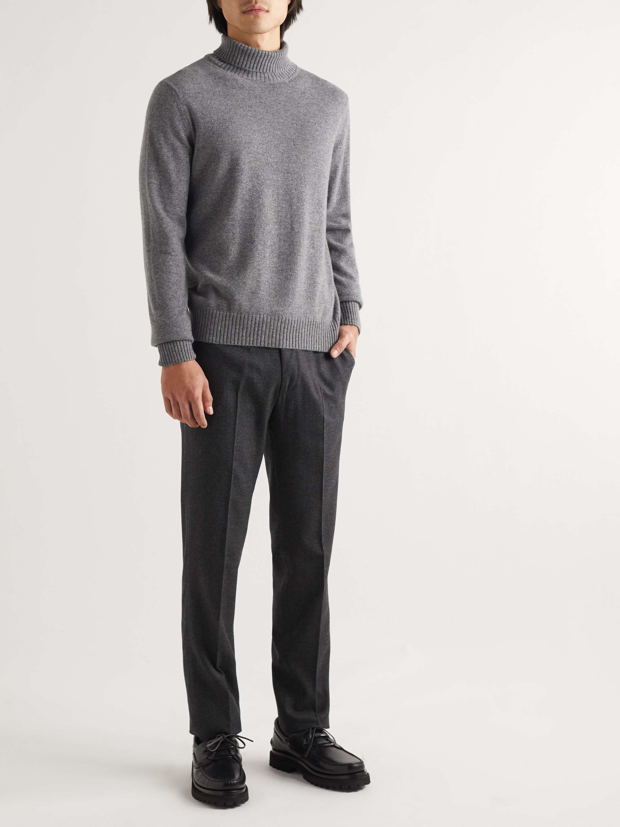 RUBINACCI Luca Slim-Fit Tapered Wool-Flannel Trousers