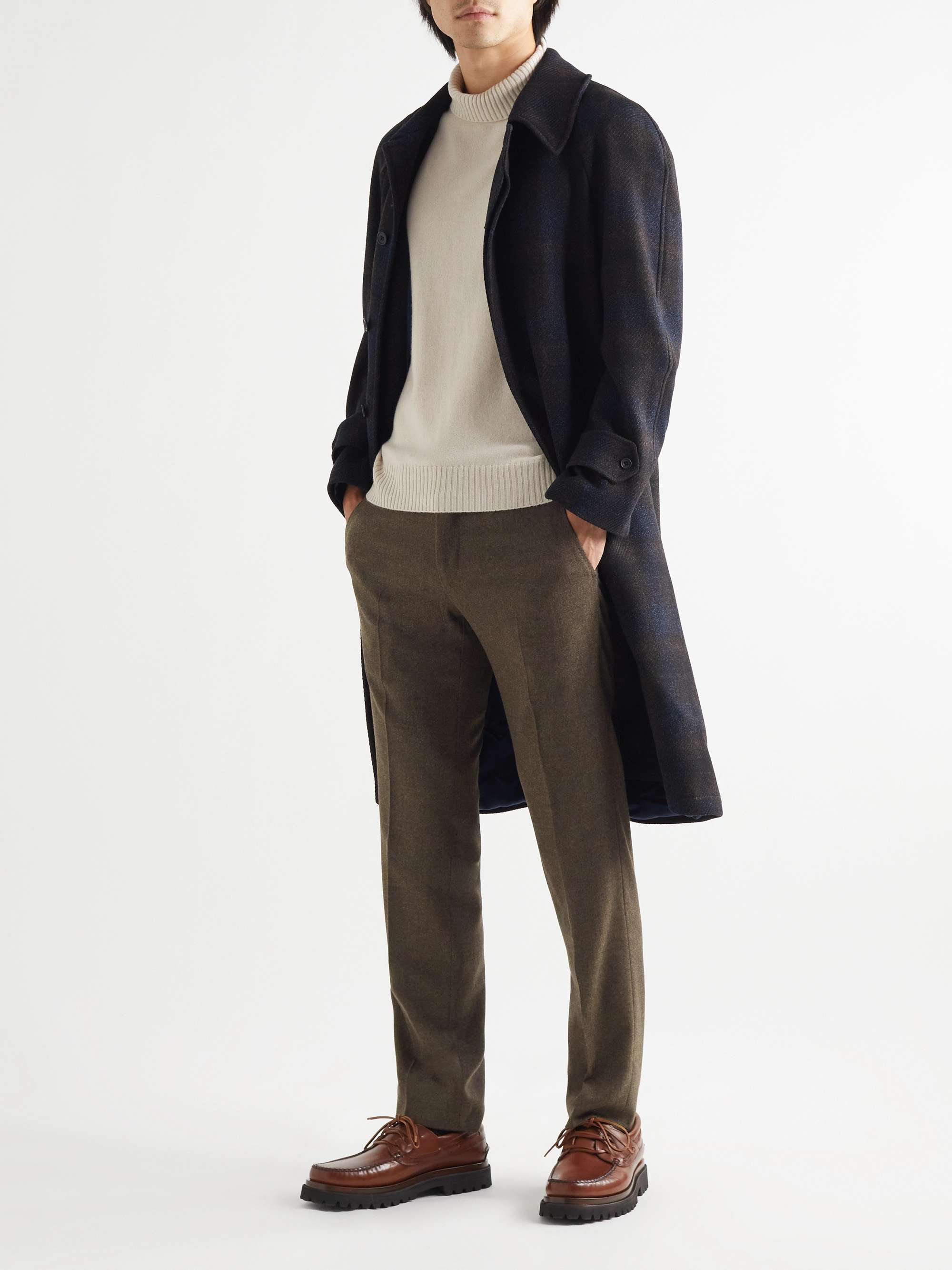 RUBINACCI Luca Slim-Fit Tapered Wool-Flannel Trousers