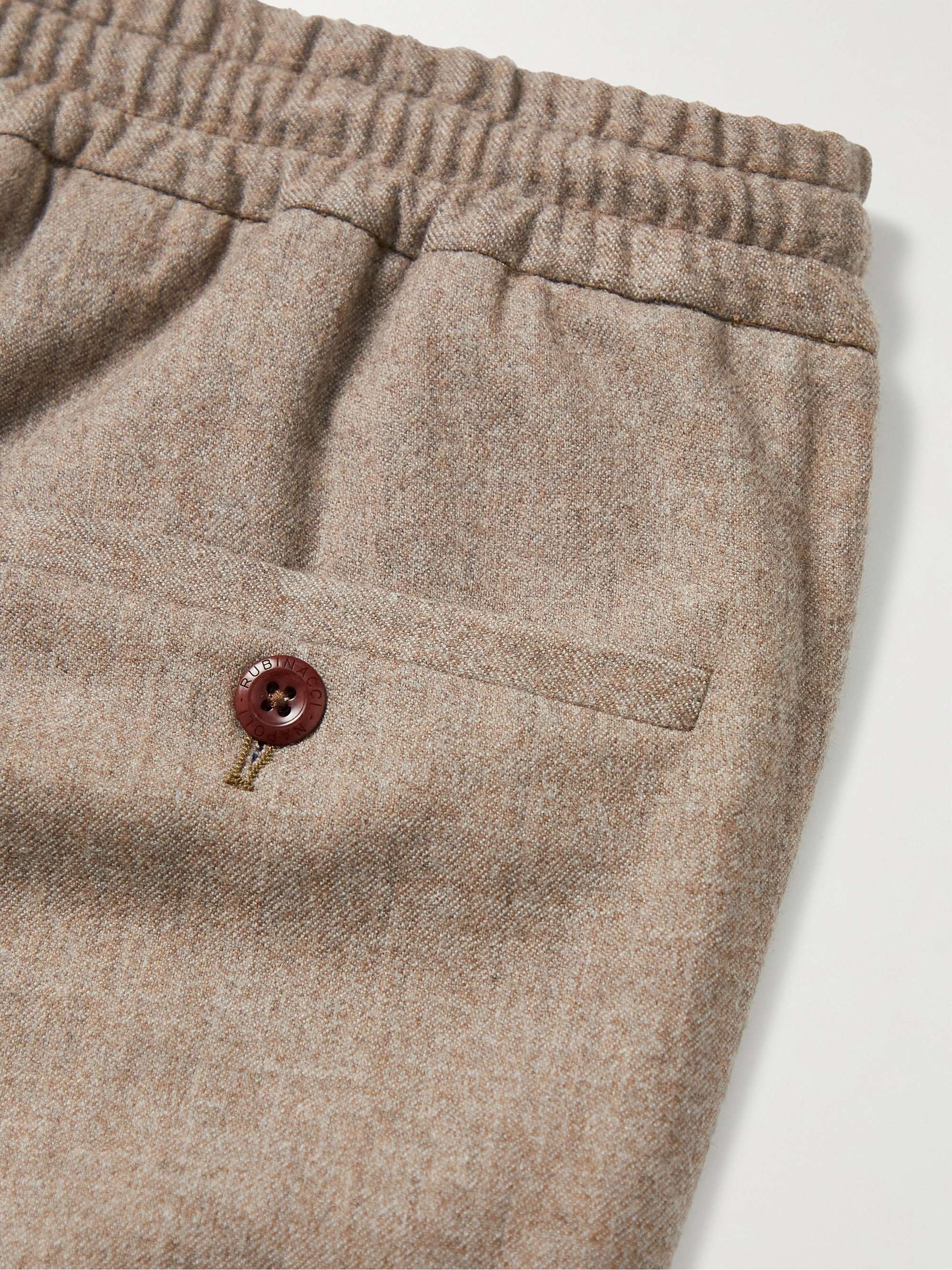 RUBINACCI Tapered Pleated Virgin Wool-Flannel Trousers