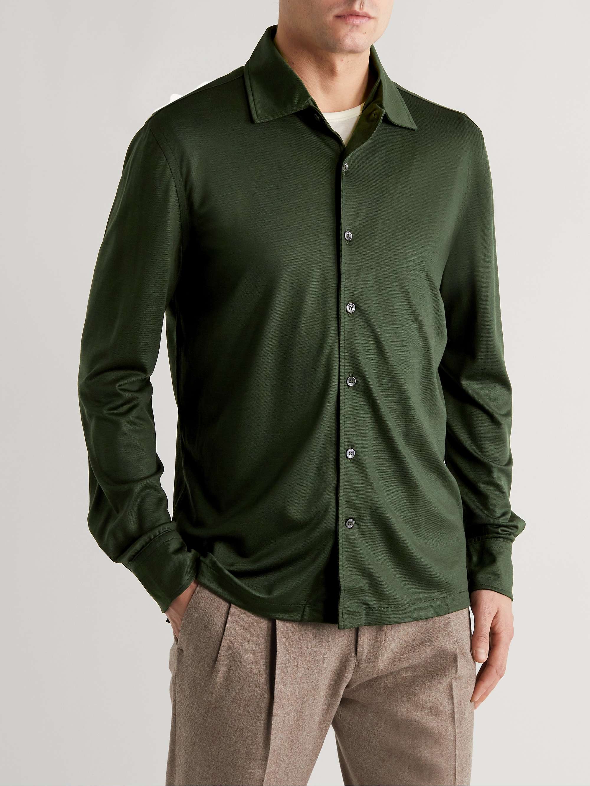 RUBINACCI Wool-Piqué Shirt