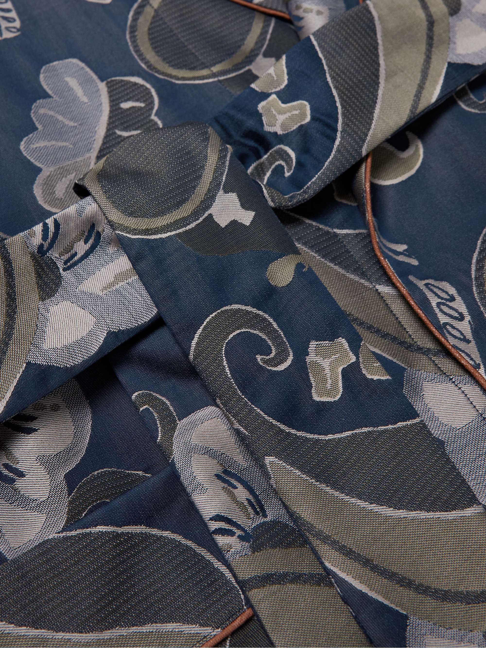 TURNBULL & ASSER Floral-Jacquard Cotton Robe