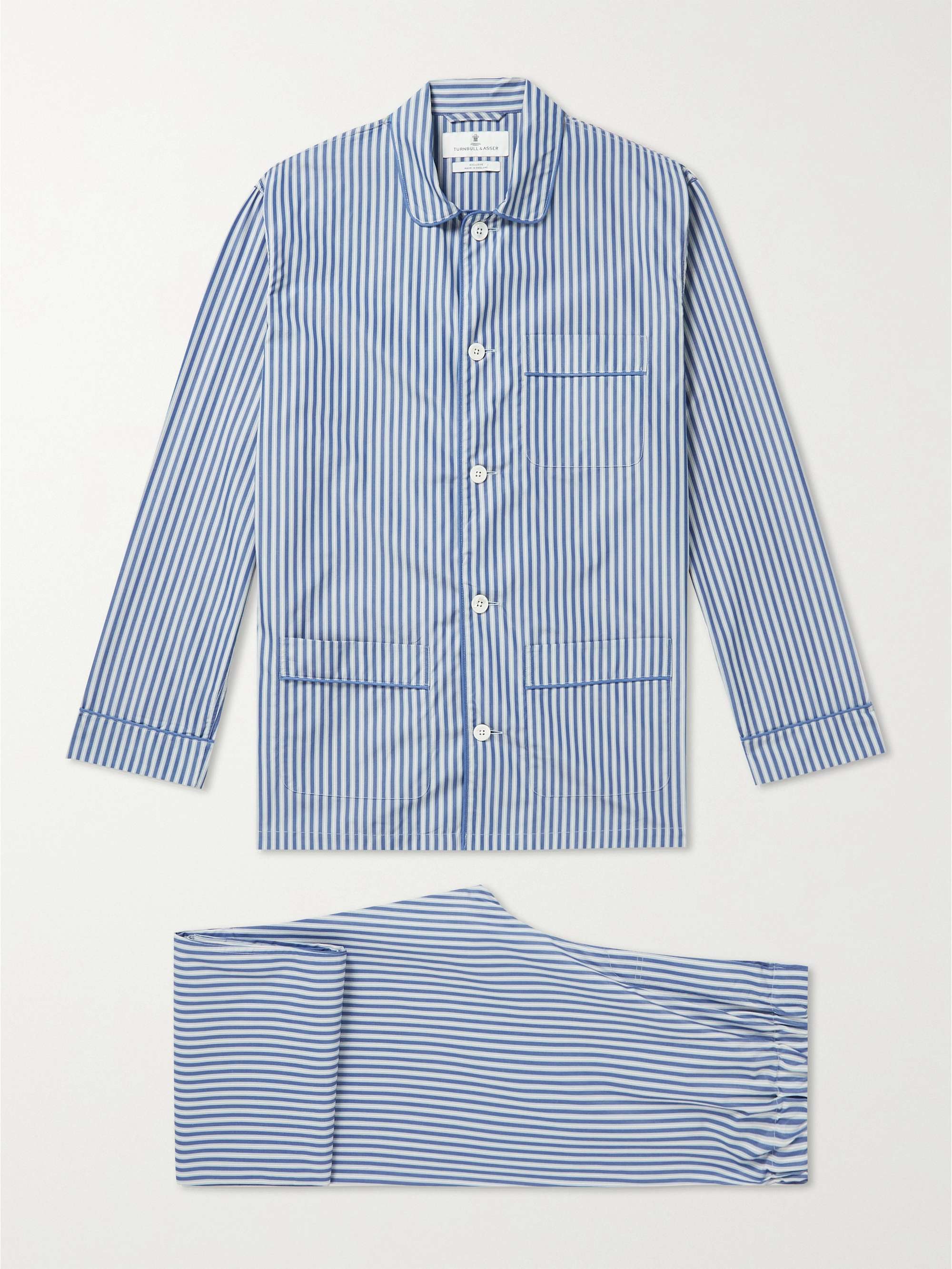 TURNBULL & ASSER Modern Striped Cotton-Poplin Pyjama Set