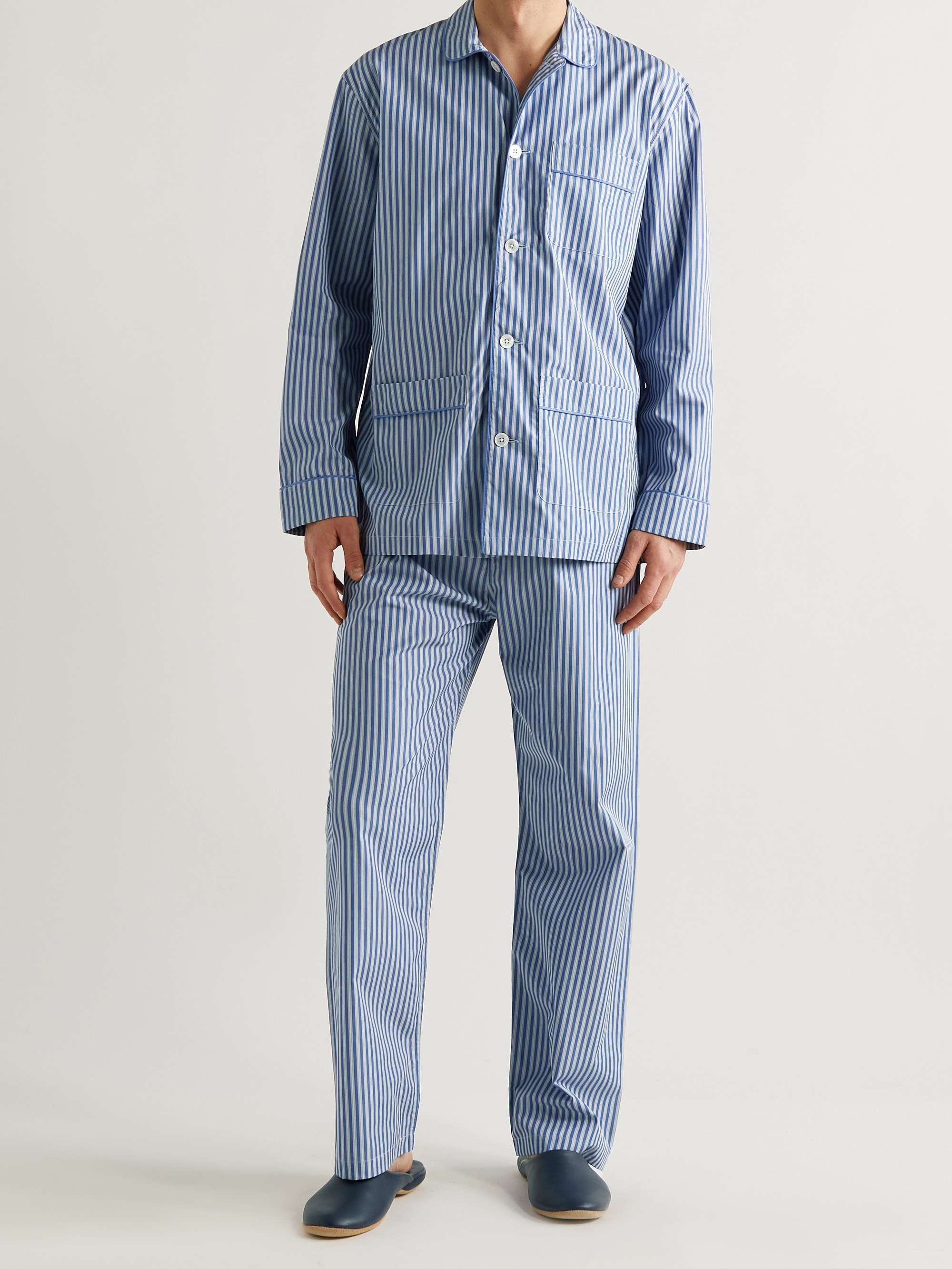TURNBULL & ASSER Modern Striped Cotton-Poplin Pyjama Set