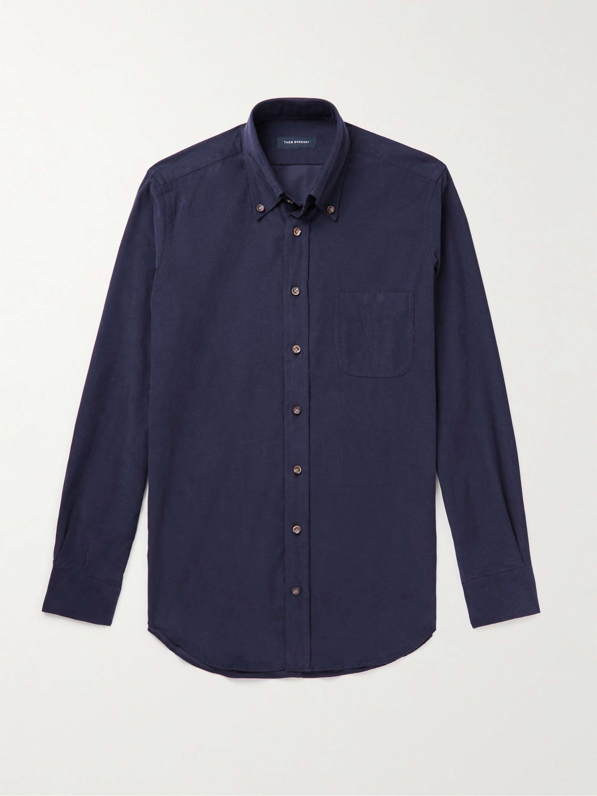 THOM SWEENEY Button-Down Collar Cotton-Chambray Shirt