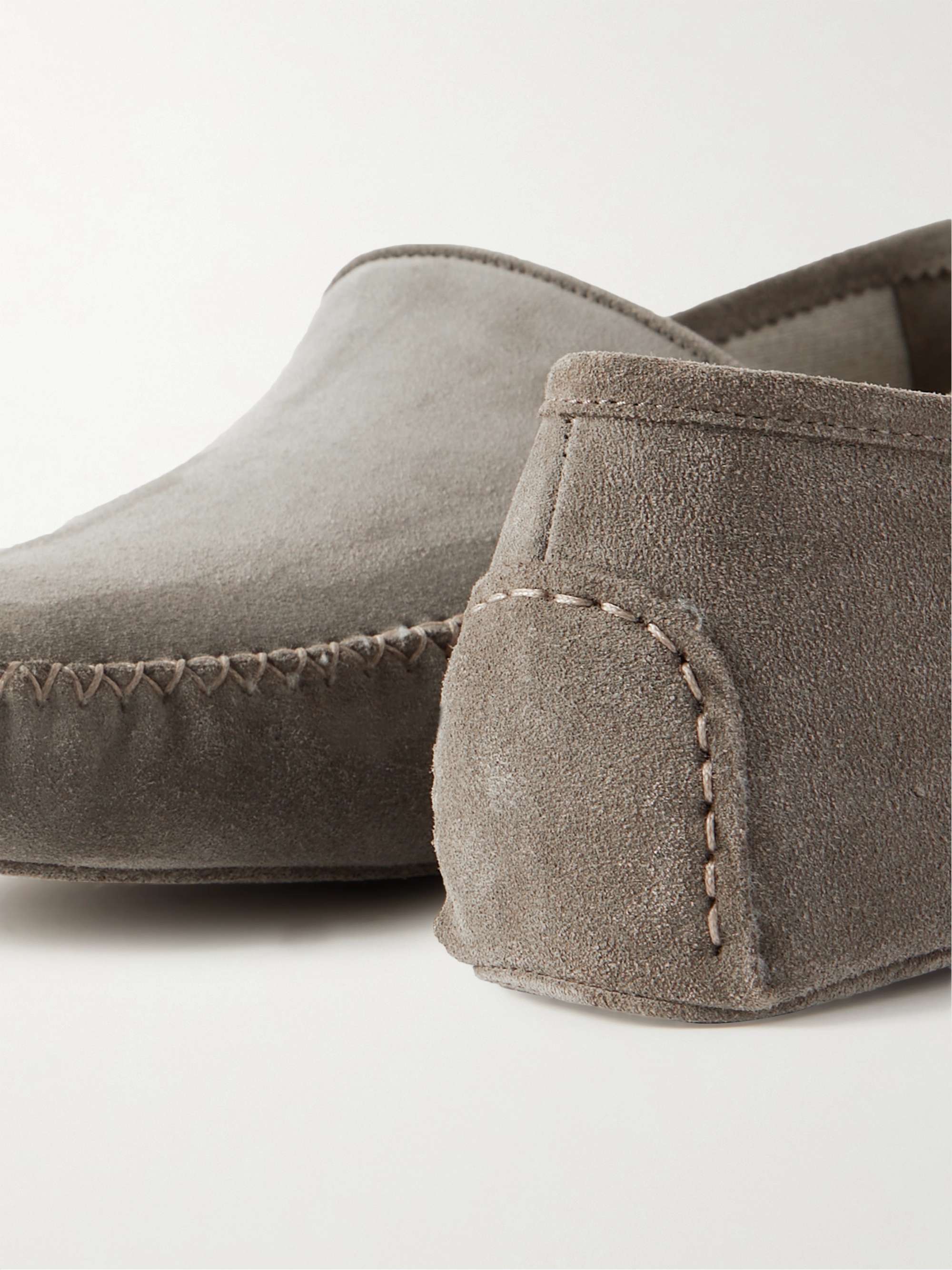 THOM SWEENEY Cashmere-Lined Suede Slippers