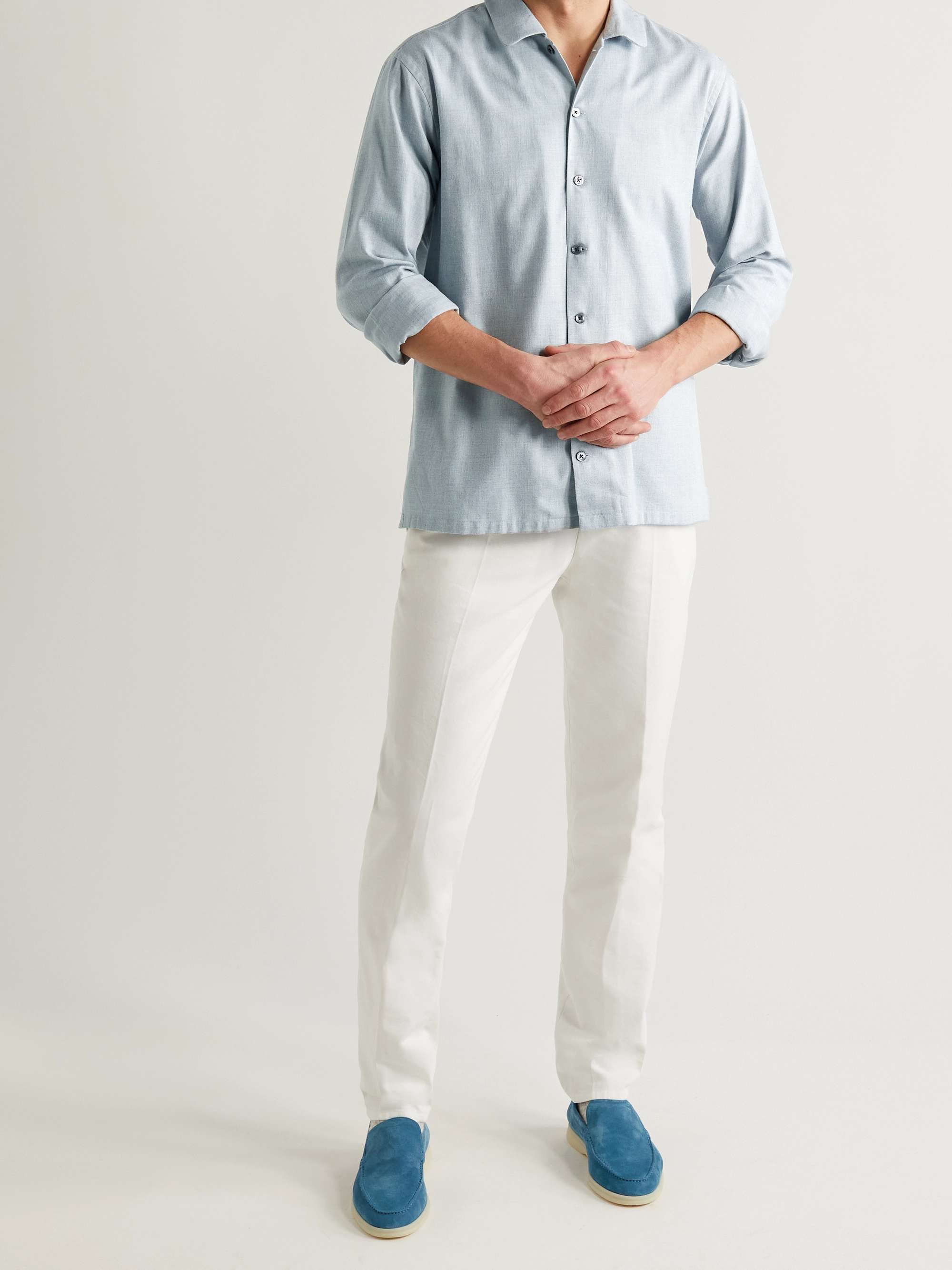 TURNBULL & ASSER Cotton and Cashmere-Blend Shirt