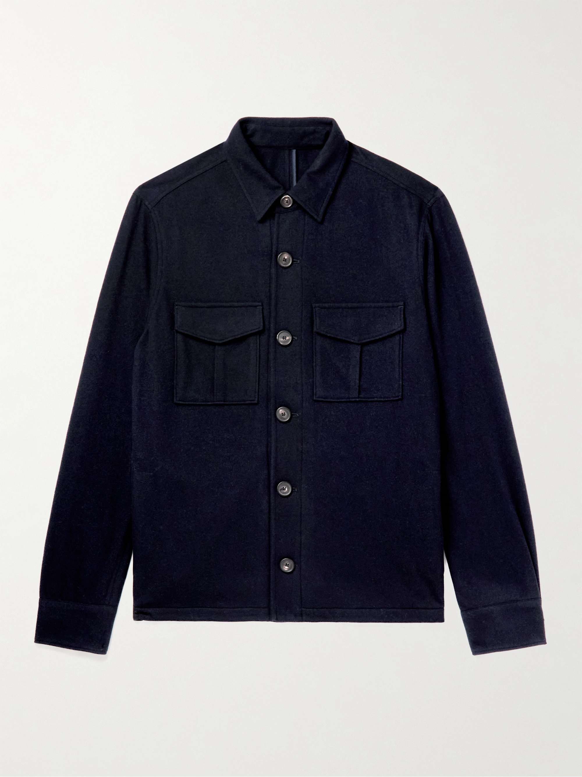 THOM SWEENEY Brushed-Cashmere Shirt Jacket