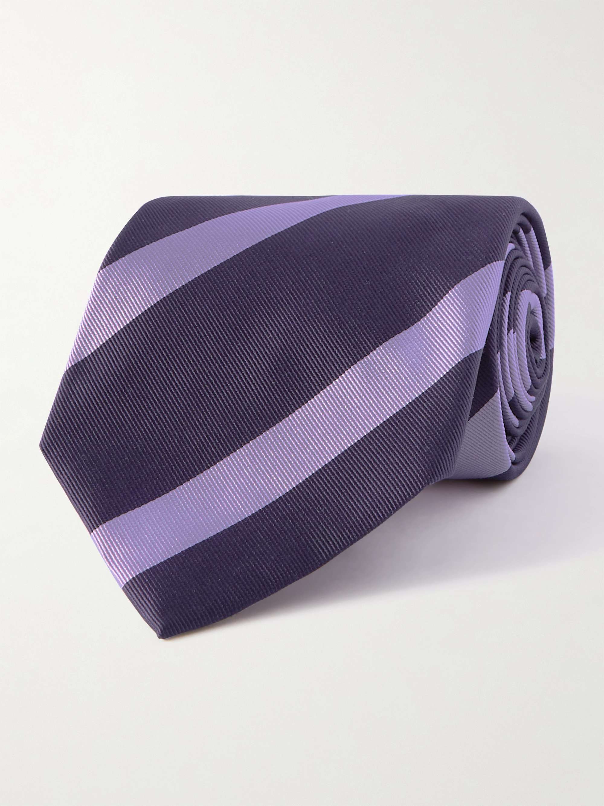 톰포드 넥타이 Tom Ford 8cm Striped Silk-Twill Tie,Purple