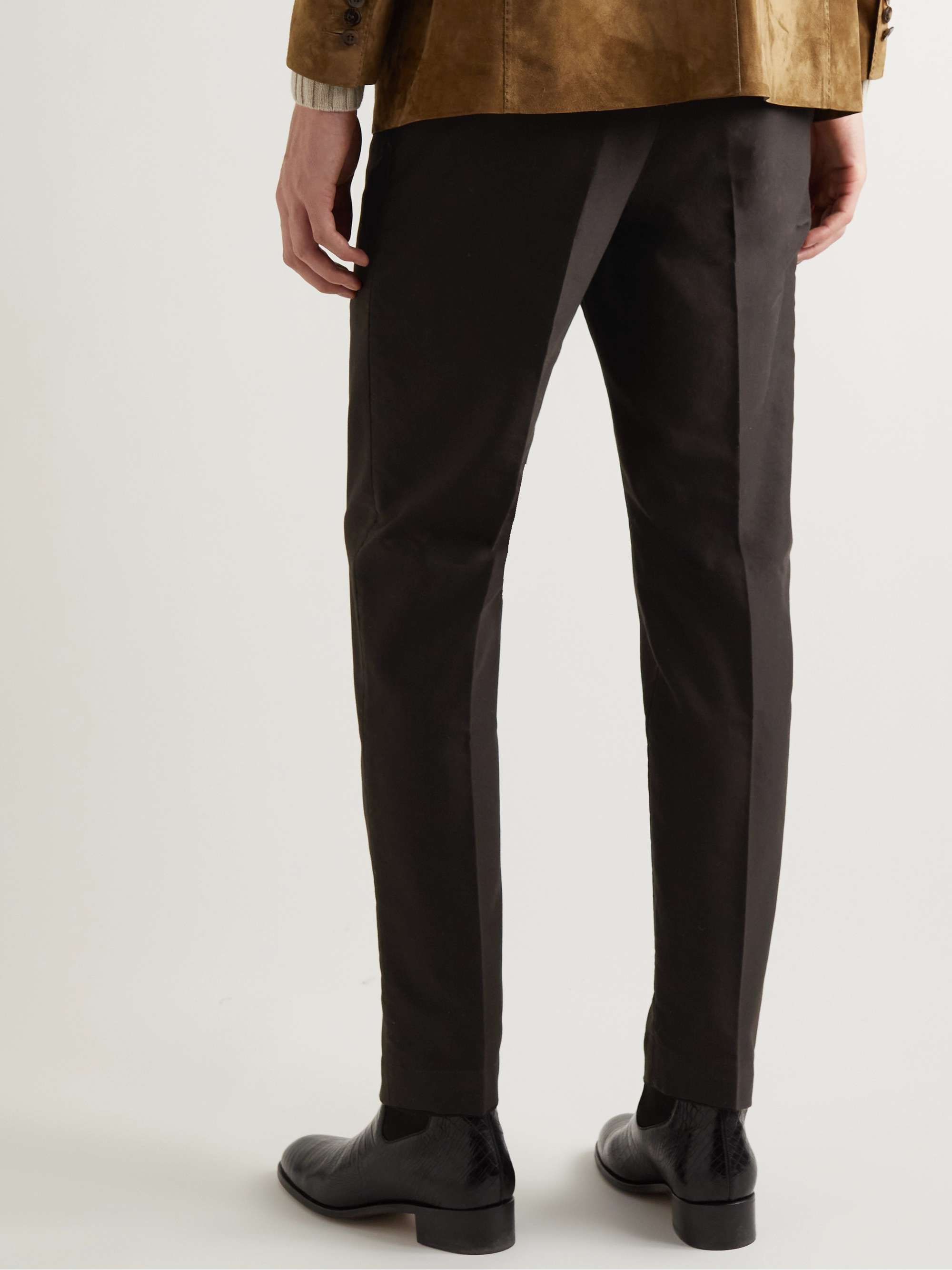 TOM FORD Slim-Fit Tapered Pleated Cotton Chinos