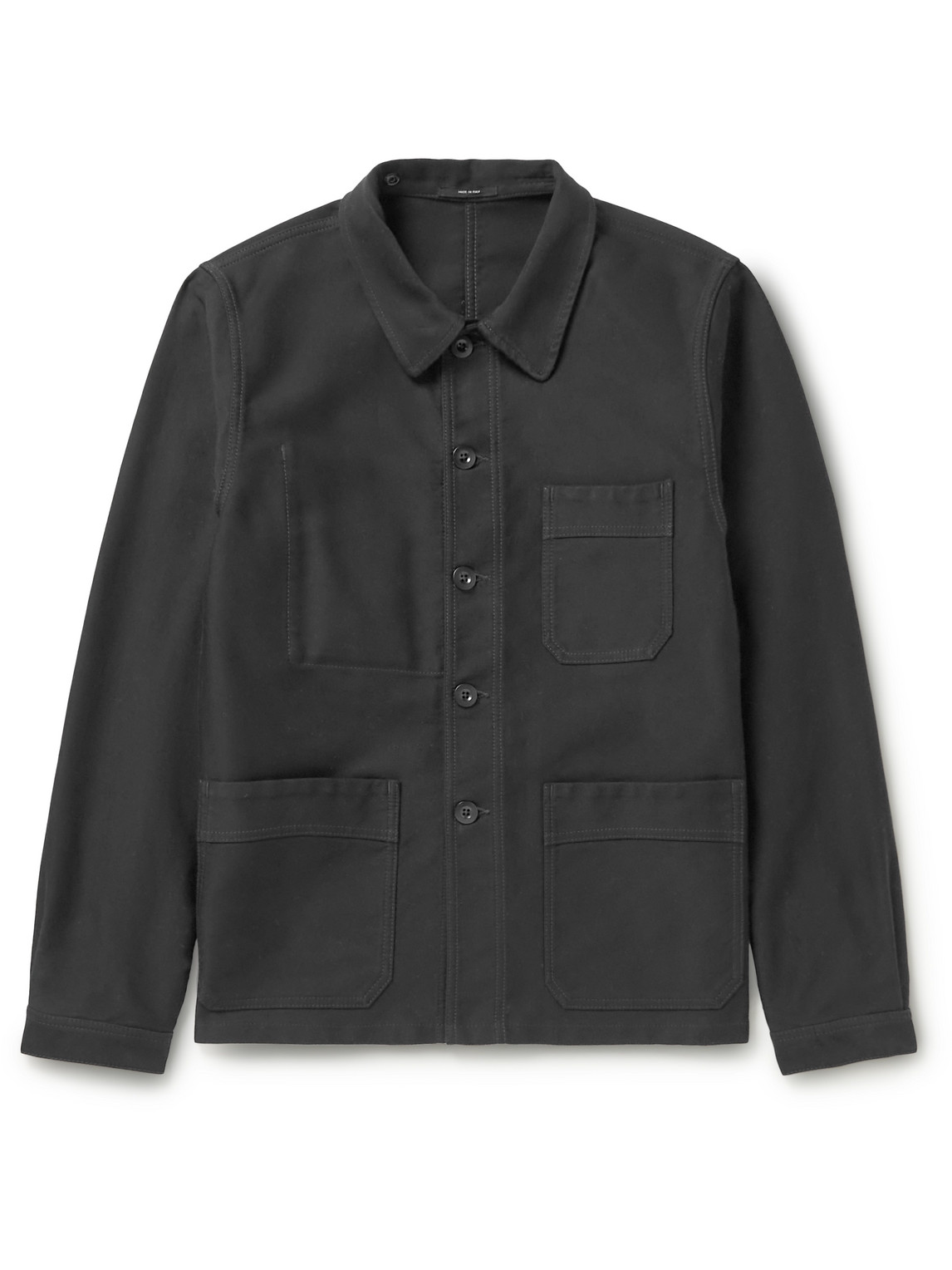 Garment-Washed Brushed-Cotton Chore Jacket