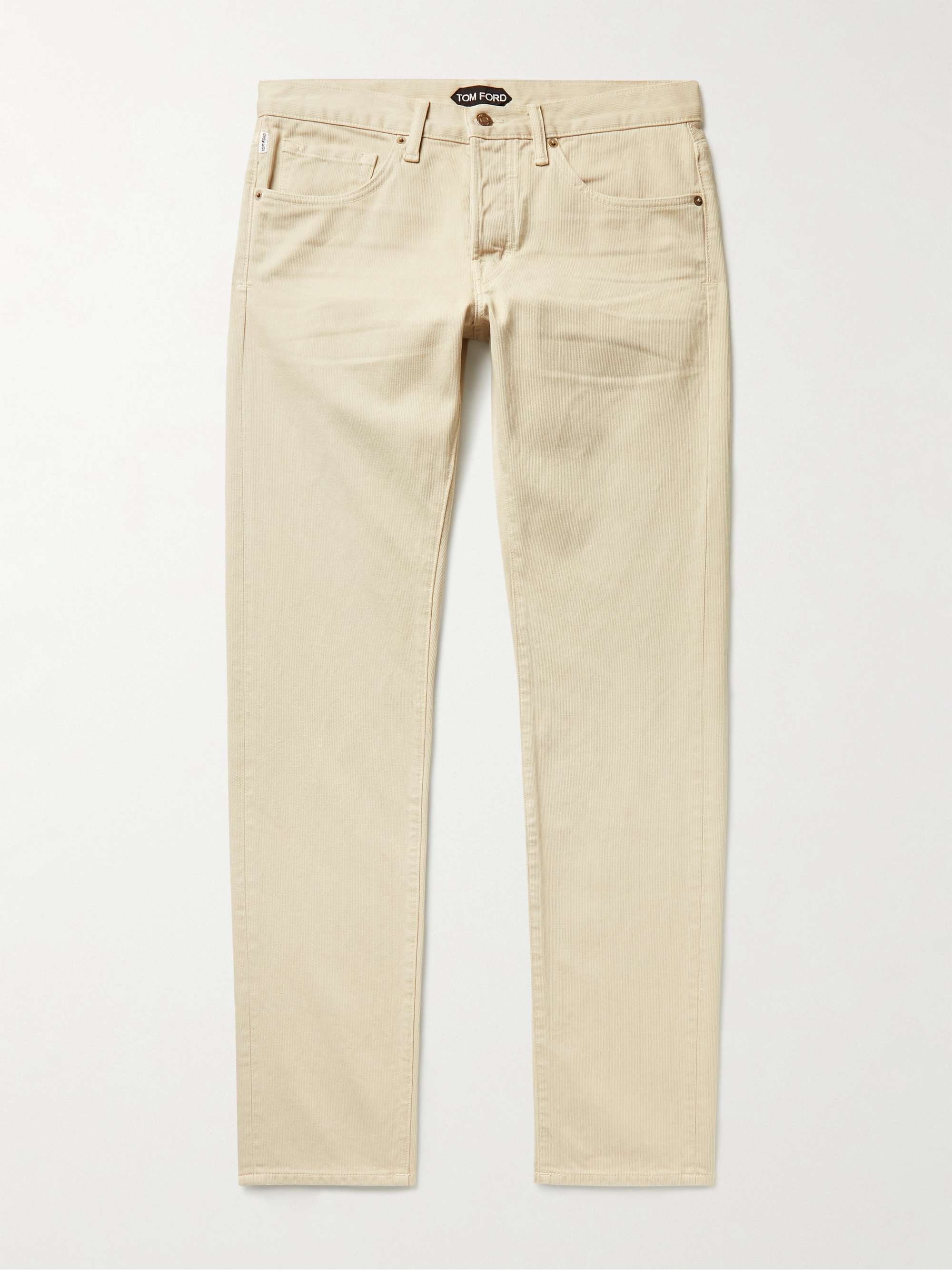 TOM FORD Slim-Fit Garment-Dyed Cotton-Corduroy Trousers
