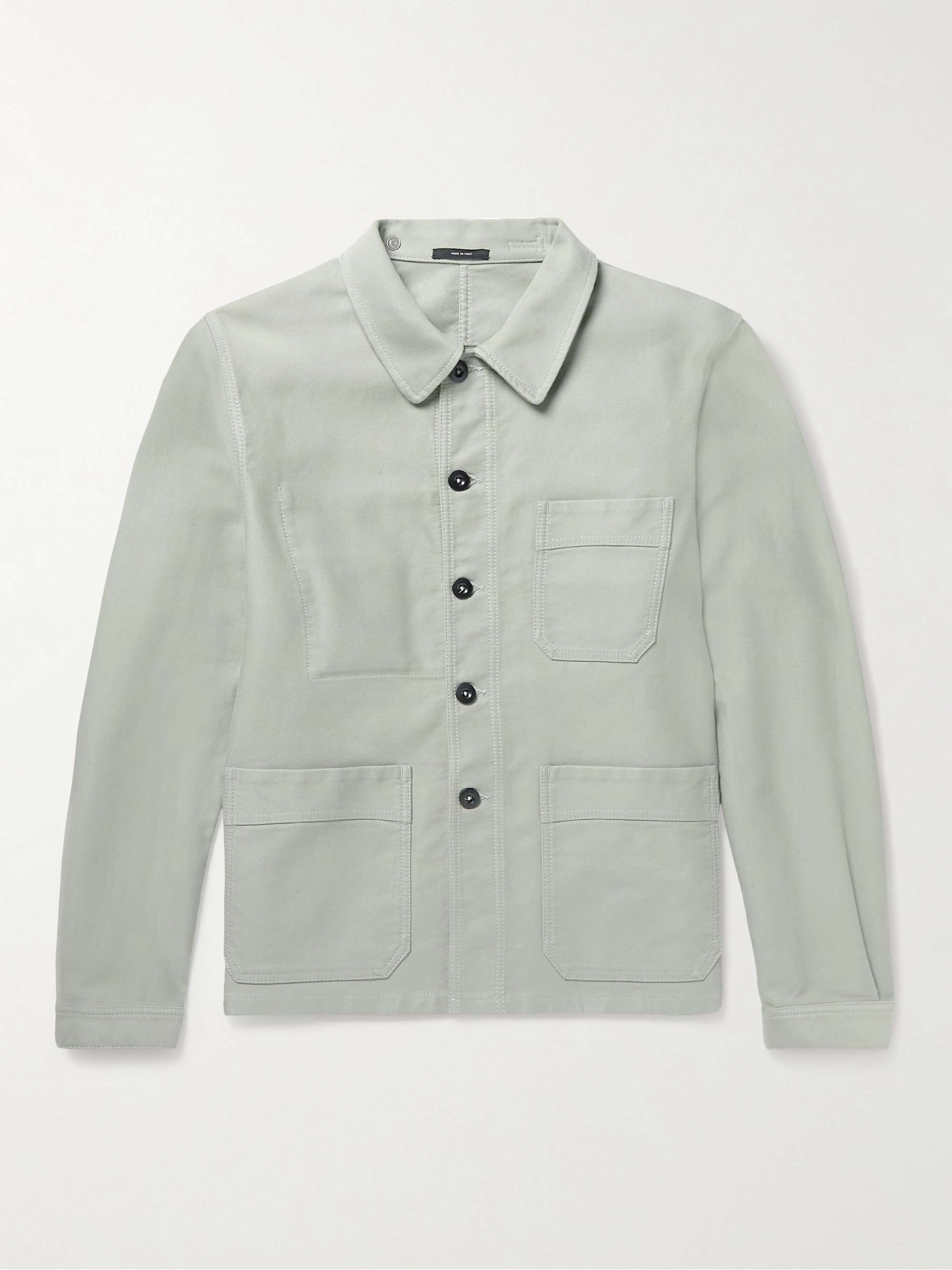 TOM FORD Garment-Washed Brushed-Cotton Chore Jacket