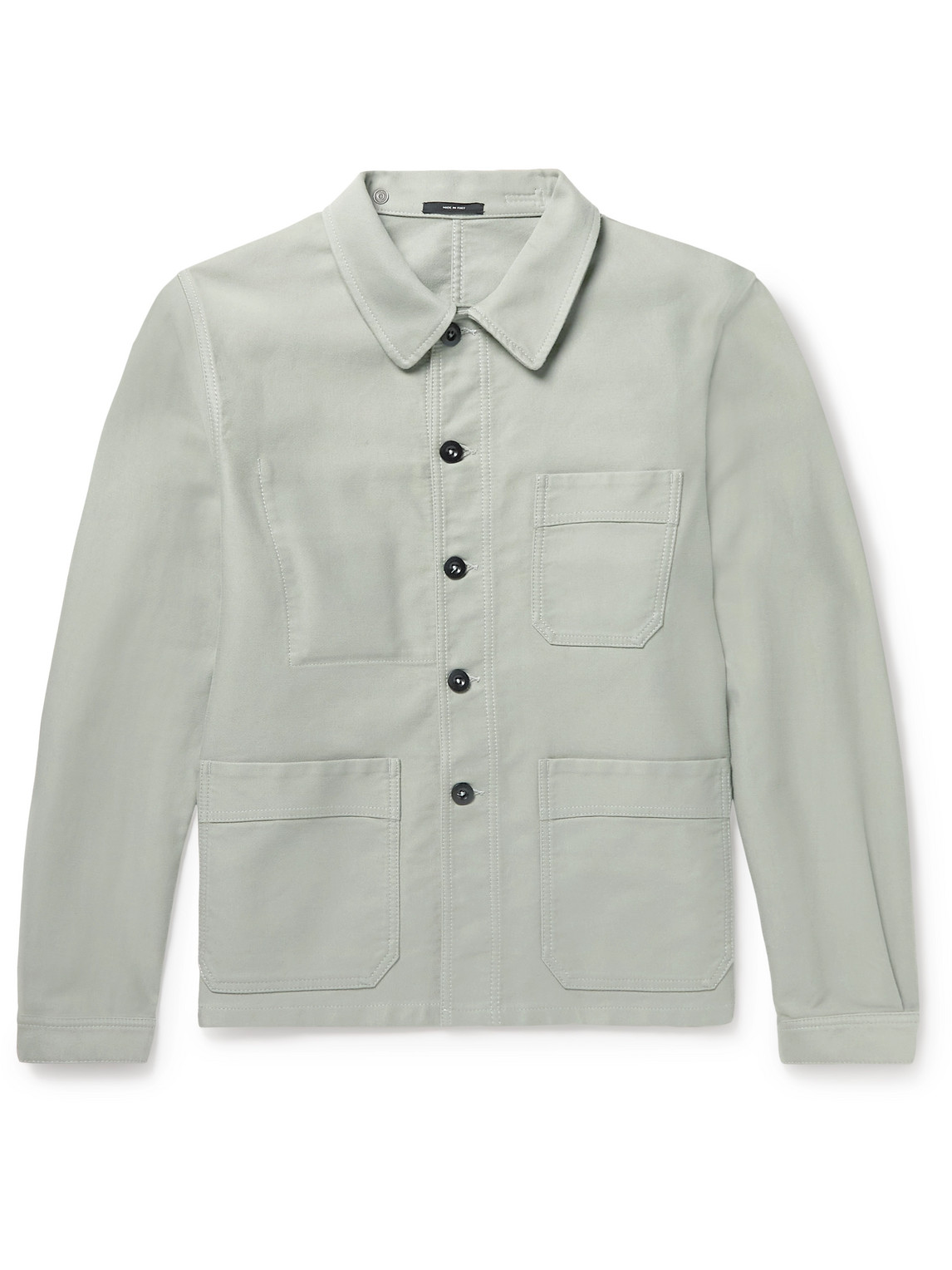 Garment-Washed Brushed-Cotton Chore Jacket